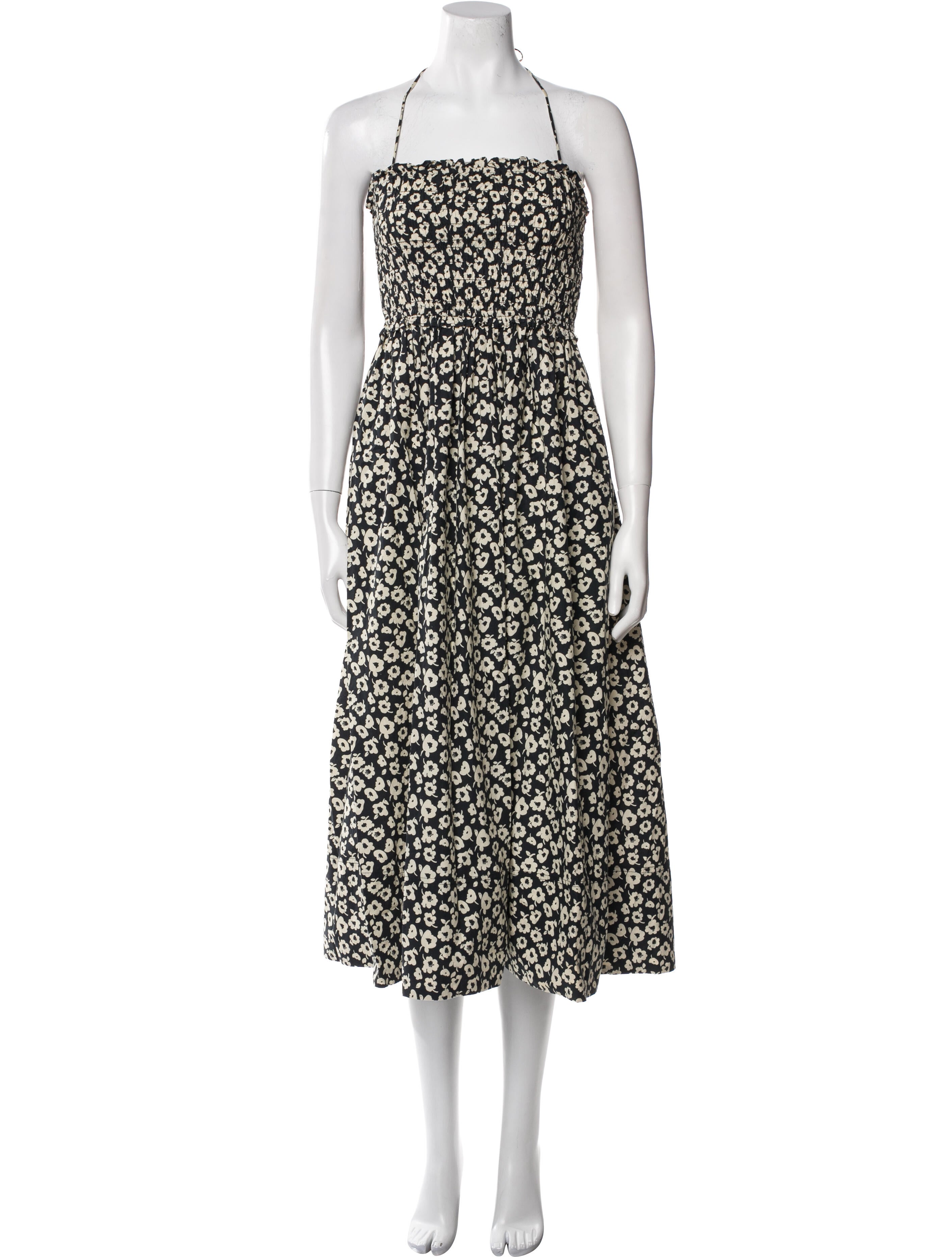 Apiece Apart Floral Print Midi Length Dress