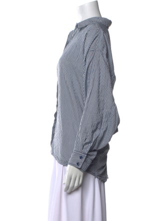 Apiece Apart Striped Long Sleeve Button-Up Top