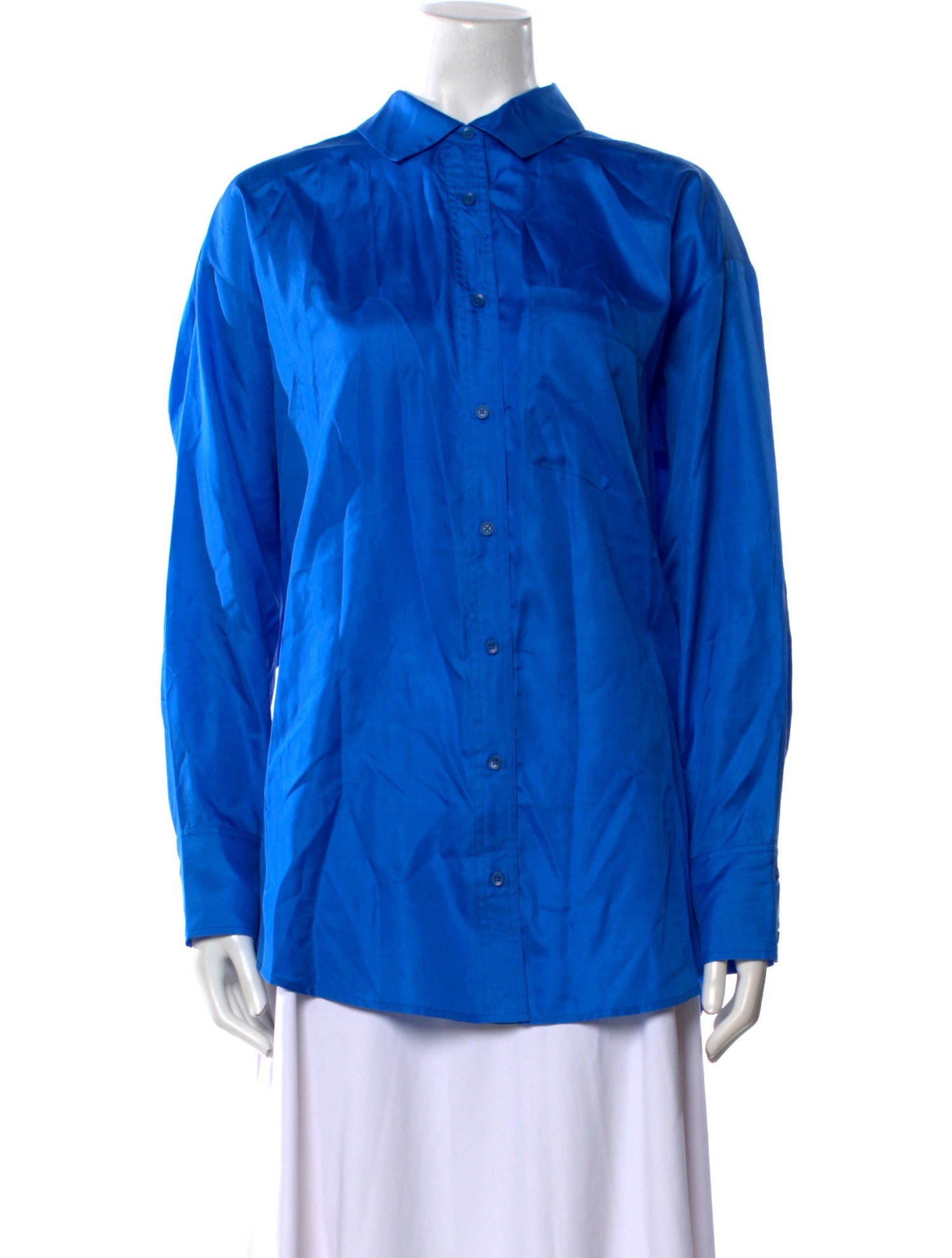 Apiece Apart Silk Long Sleeve Button-Up Top