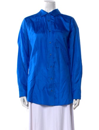 Apiece Apart Silk Long Sleeve Button-Up Top