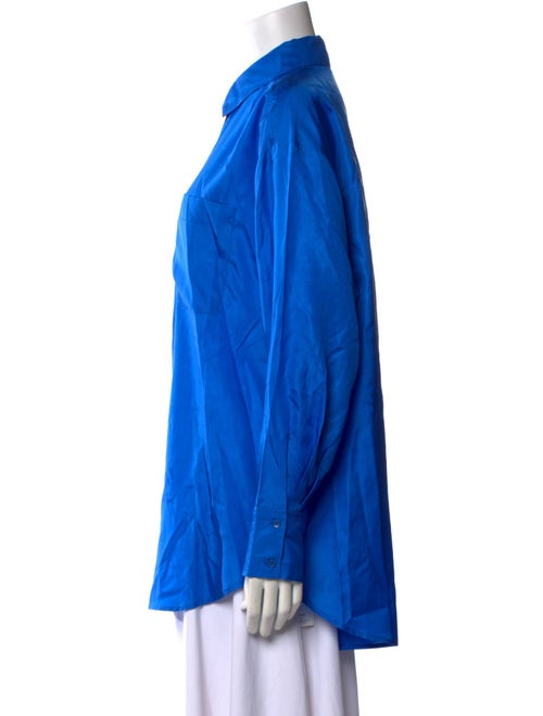 Apiece Apart Silk Long Sleeve Button-Up Top