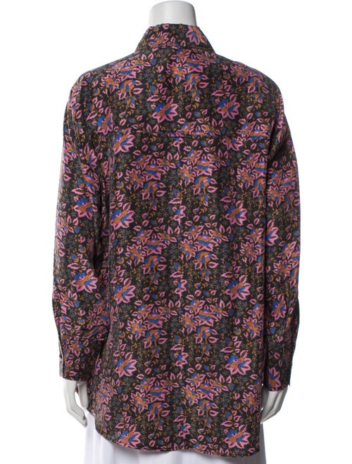 Apiece Apart Silk Floral Print Button-Up Top