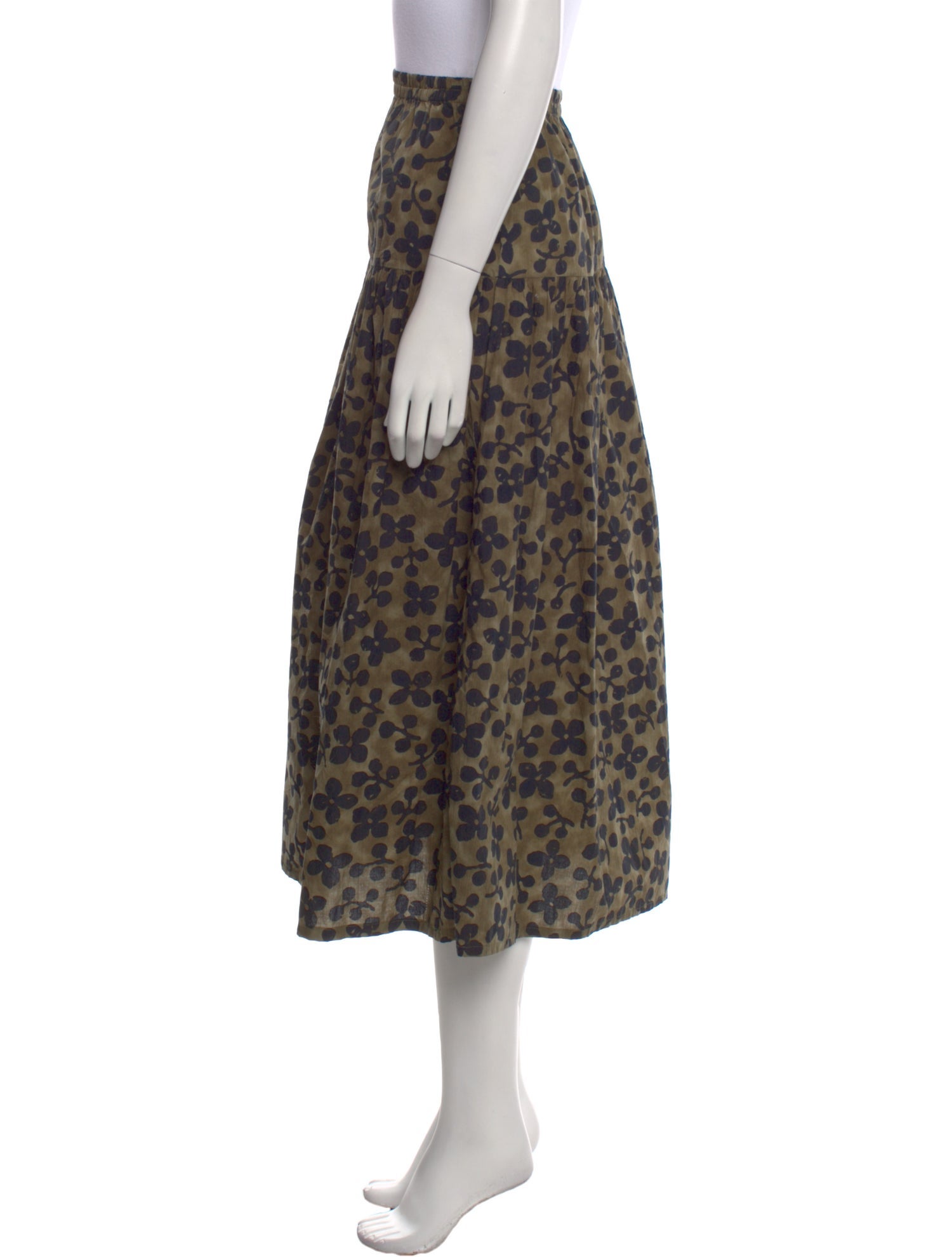 Apiece Apart Floral Print Midi Length Skirt