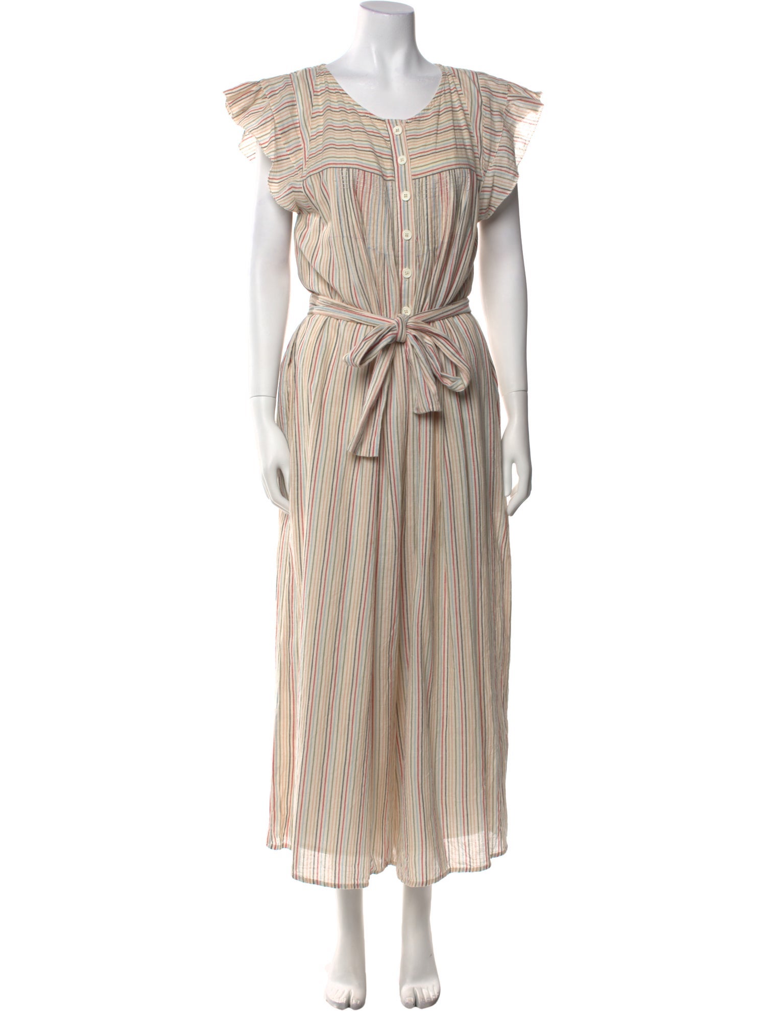 Apiece Apart Striped Scoop Neck Jumpsuit