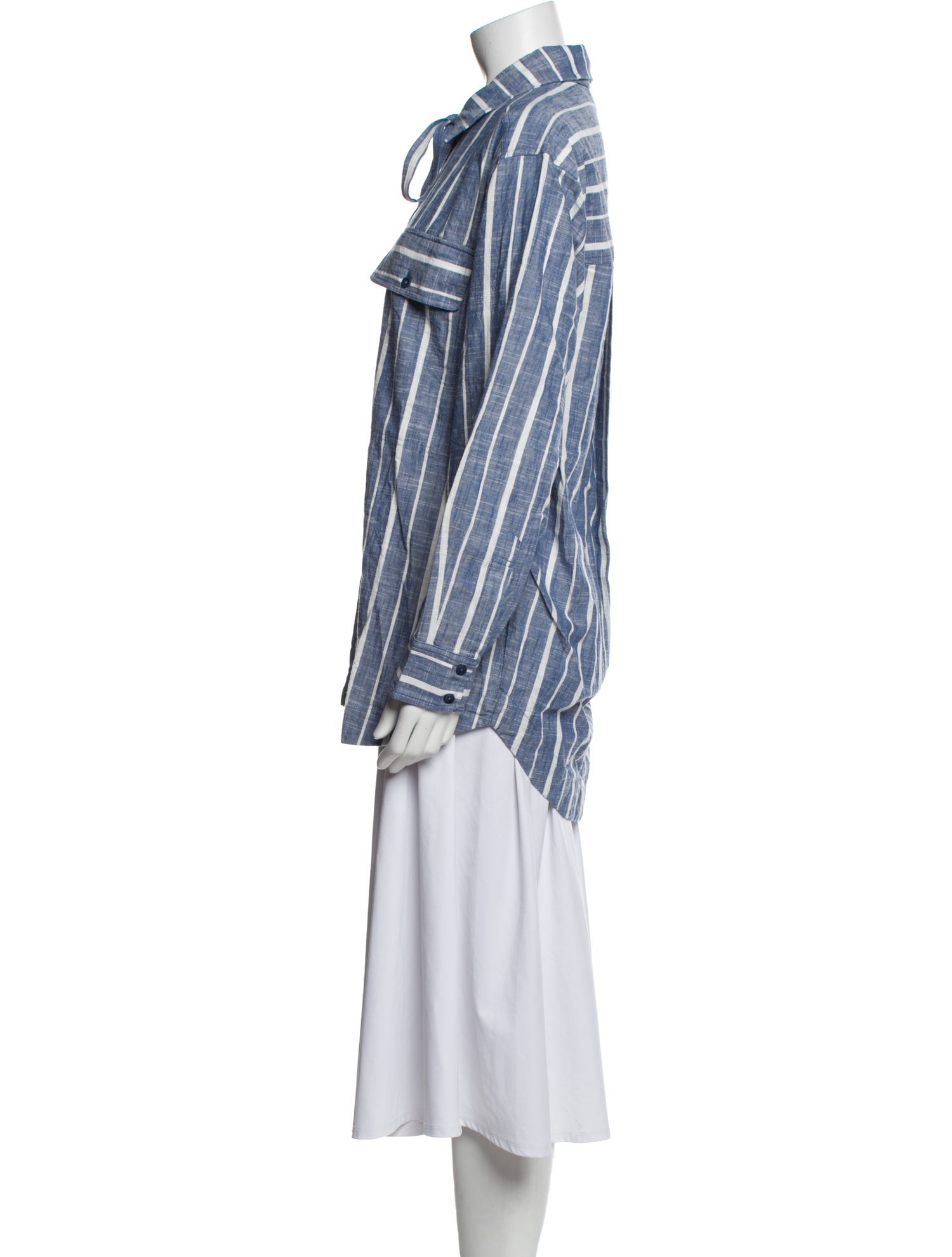 Apiece Apart Striped Long Sleeve Button-Up Top w/ Tags