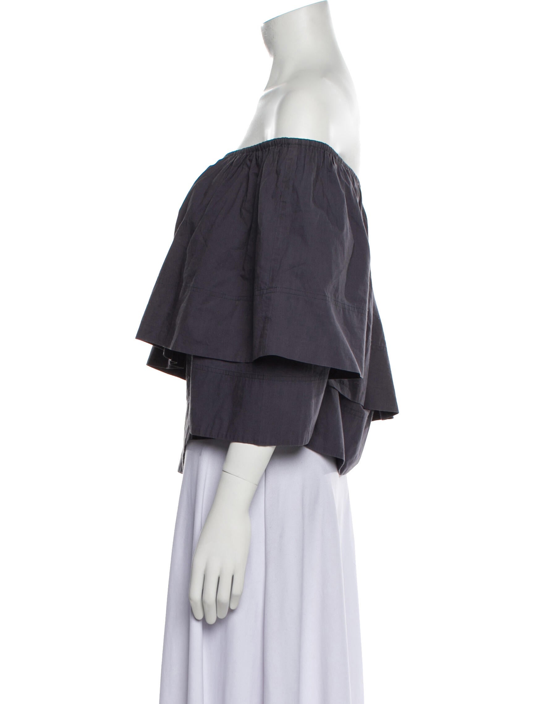 Apiece Apart Off-The-Shoulder Three-Quarter Sleeve Blouse