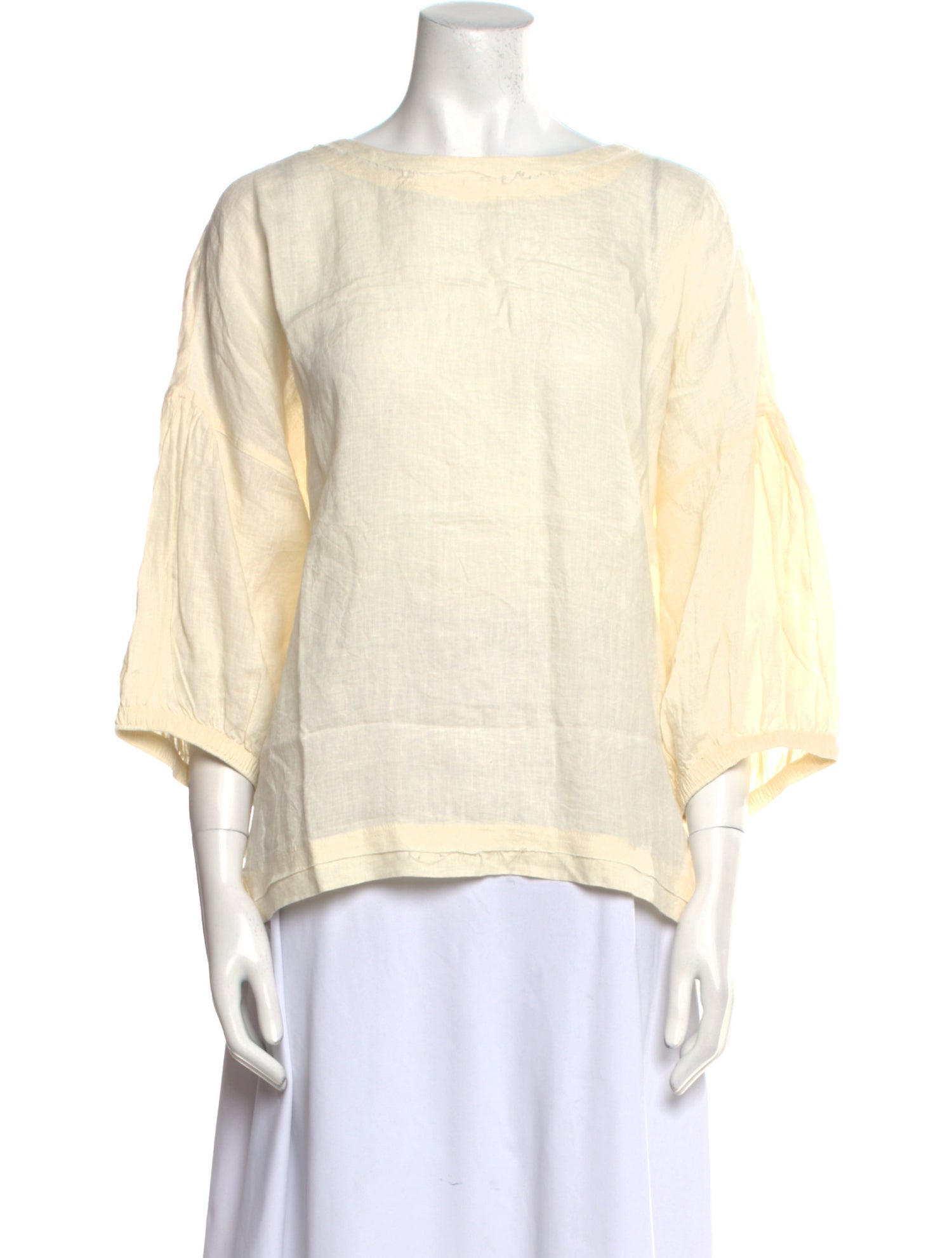 Apiece Apart Linen Bateau Neckline Blouse