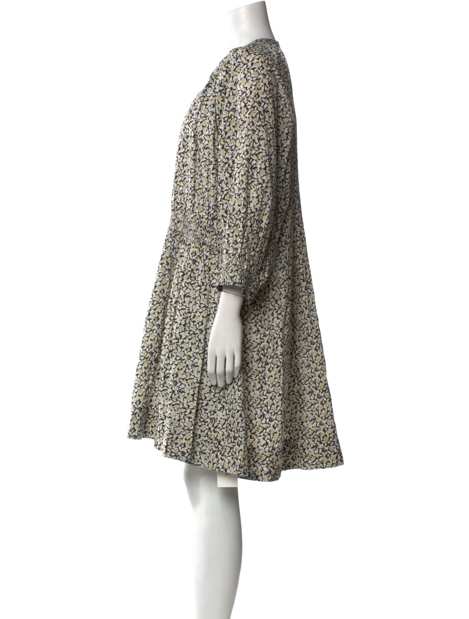 Apiece Apart Floral Print Knee-Length Dress