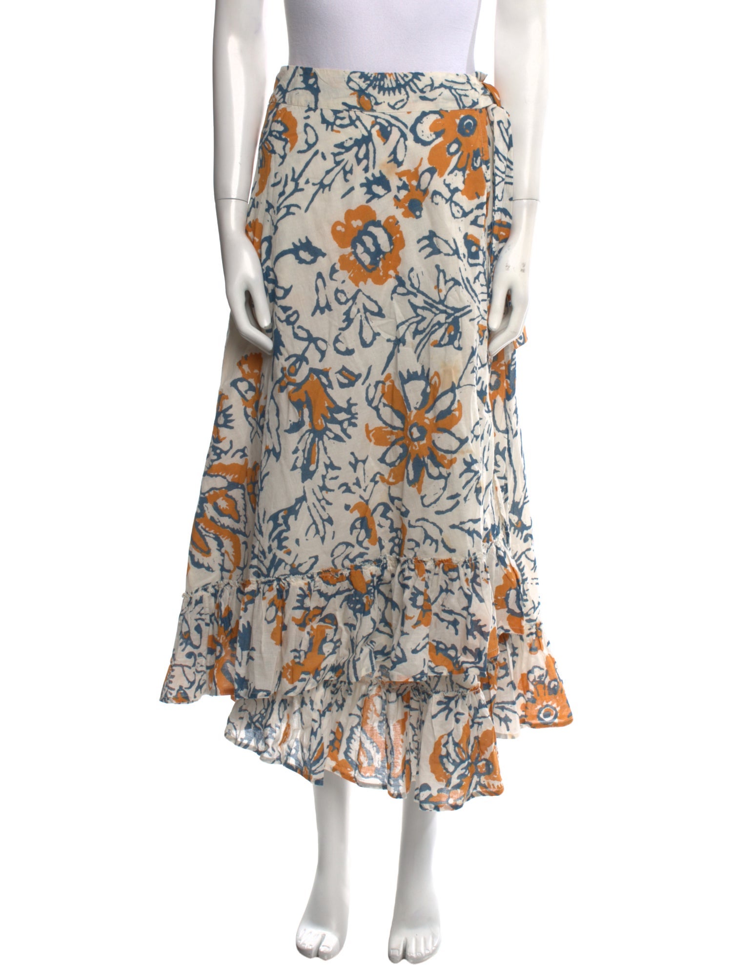 Apiece Apart Floral Print Midi Length Skirt