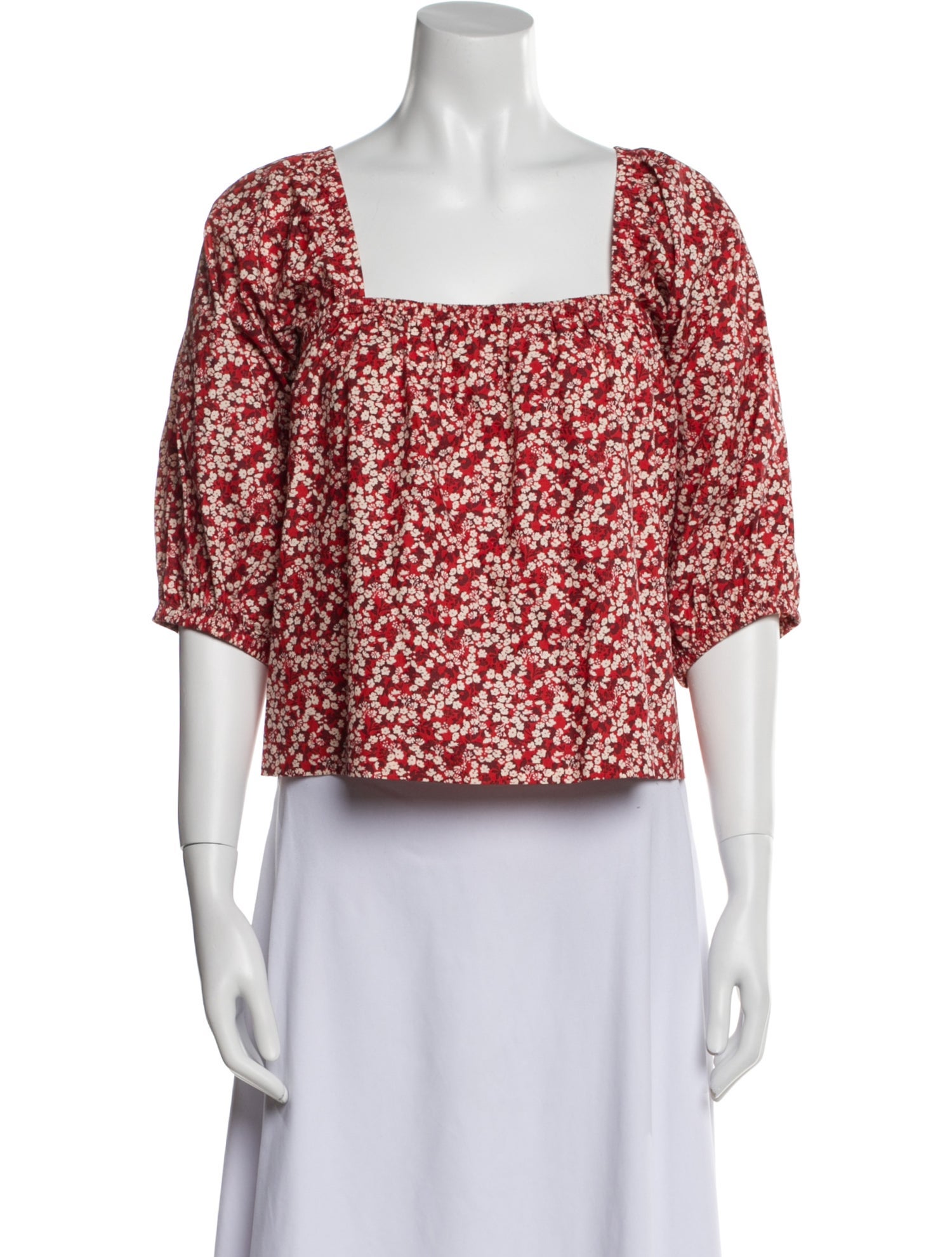 Apiece Apart Floral Print Square Neckline Crop Top w/ Tags