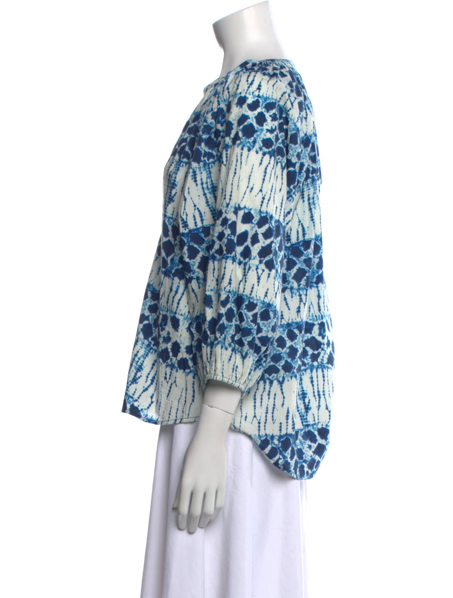 Apiece Apart Printed V-Neck Blouse