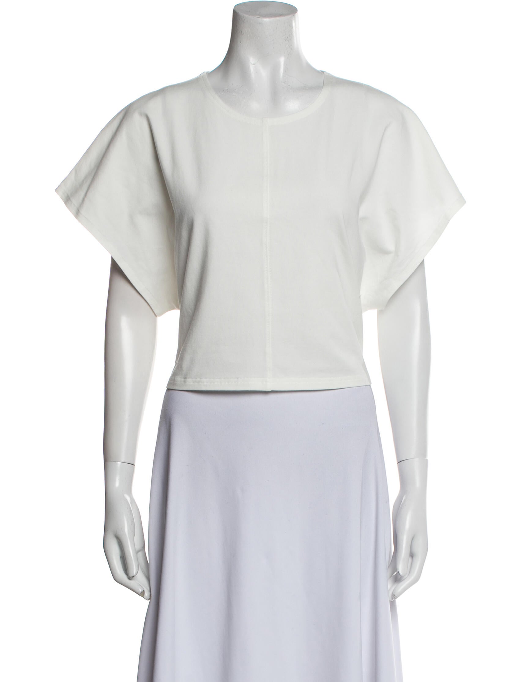 Apiece Apart Crew Neck Short Sleeve Crop Top