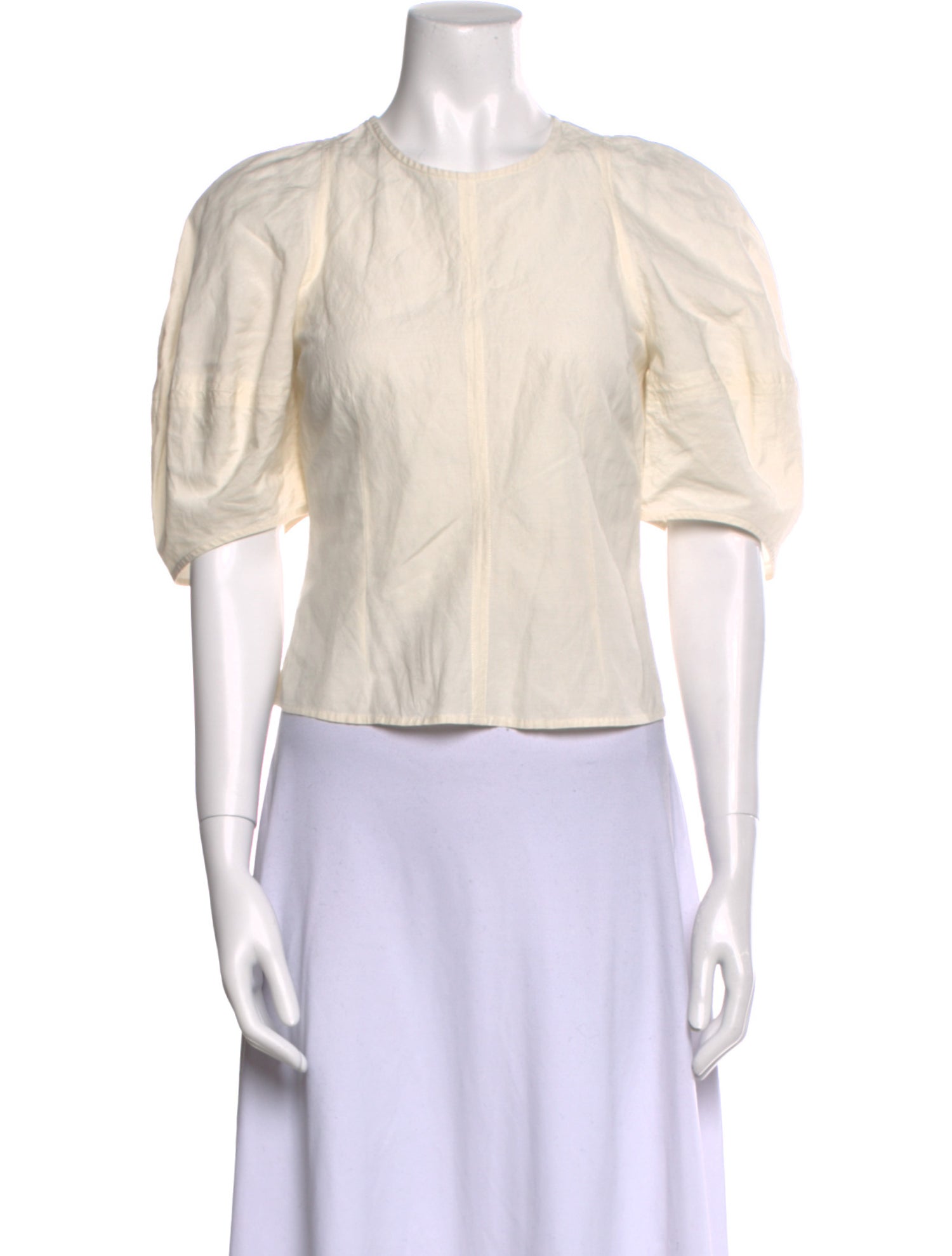 Apiece Apart Crew Neck Short Sleeve Crop Top