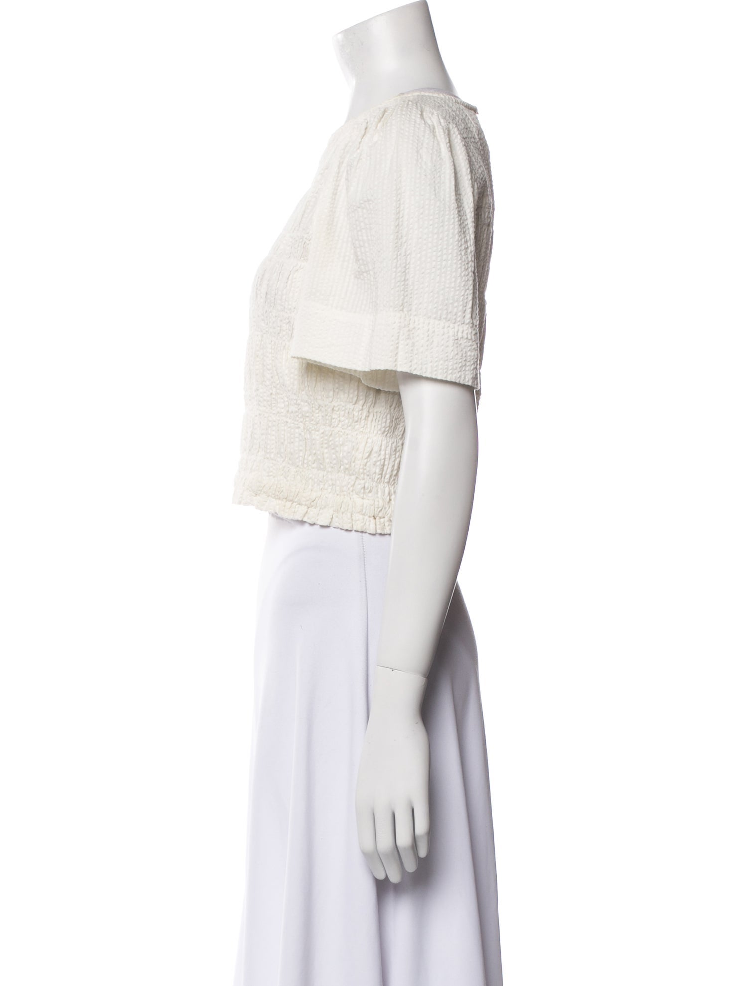 Apiece Apart Crew Neck Short Sleeve Crop Top