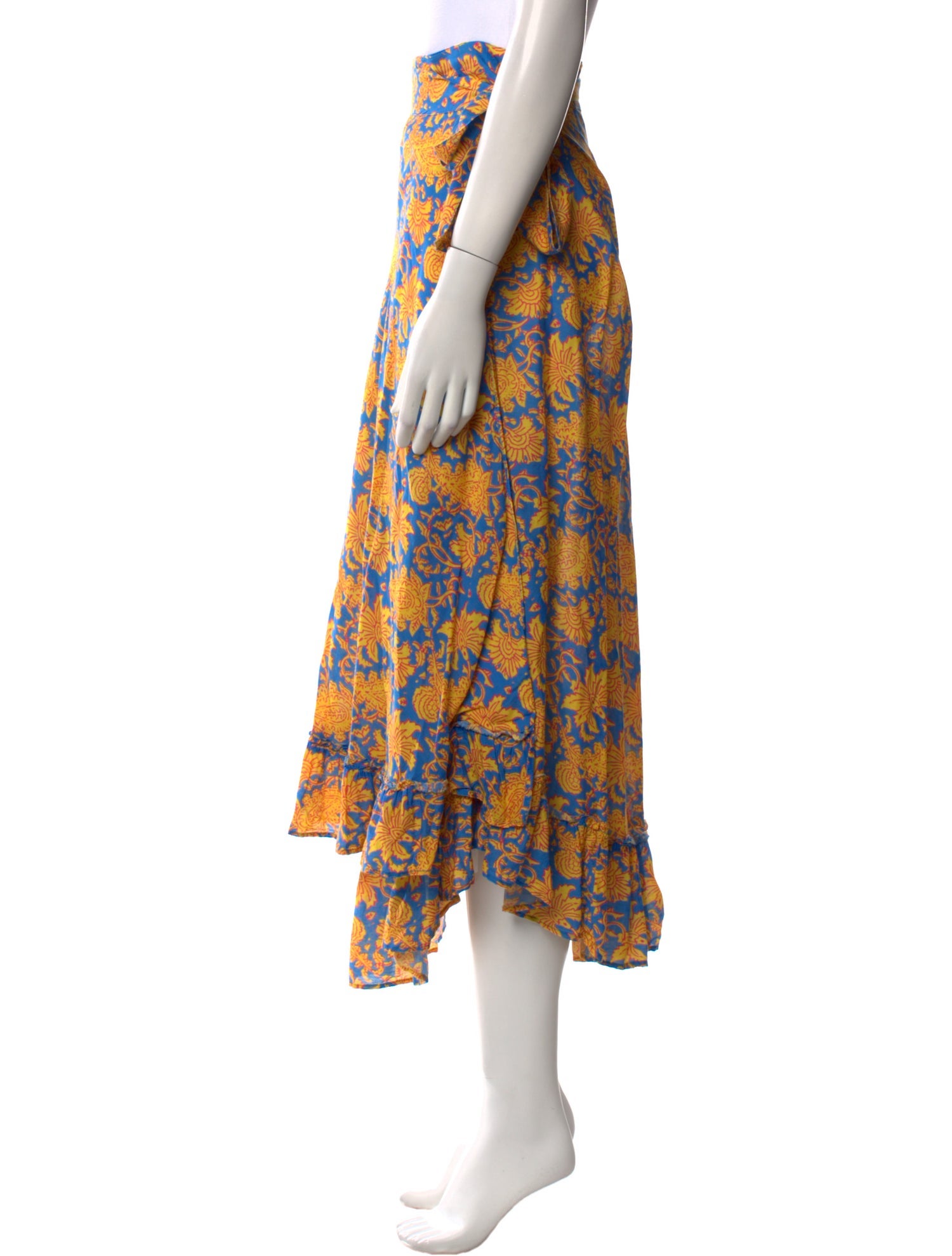 Apiece Apart Floral Print Midi Length Skirt