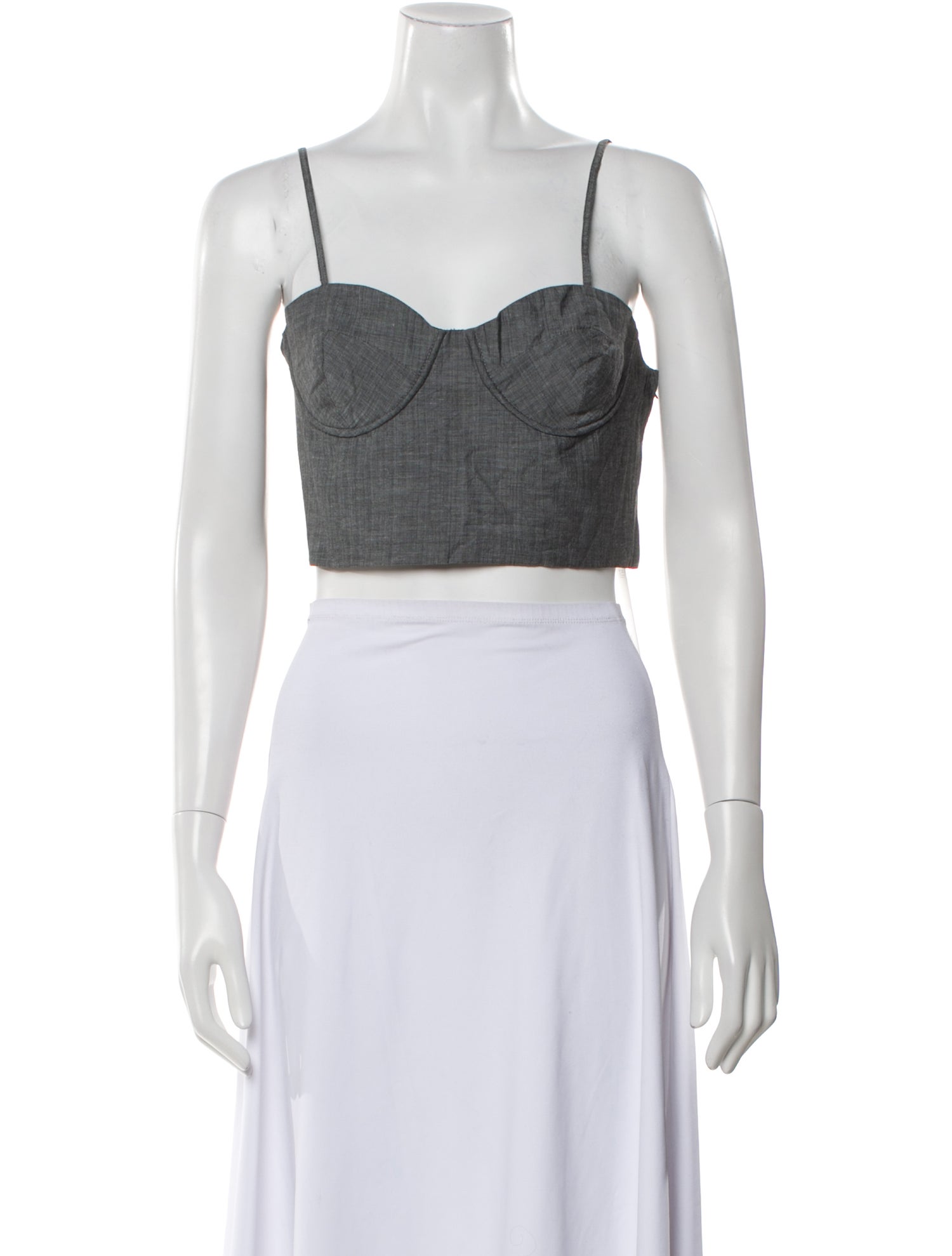 Apiece Apart Square Neckline Sleeveless Crop Top