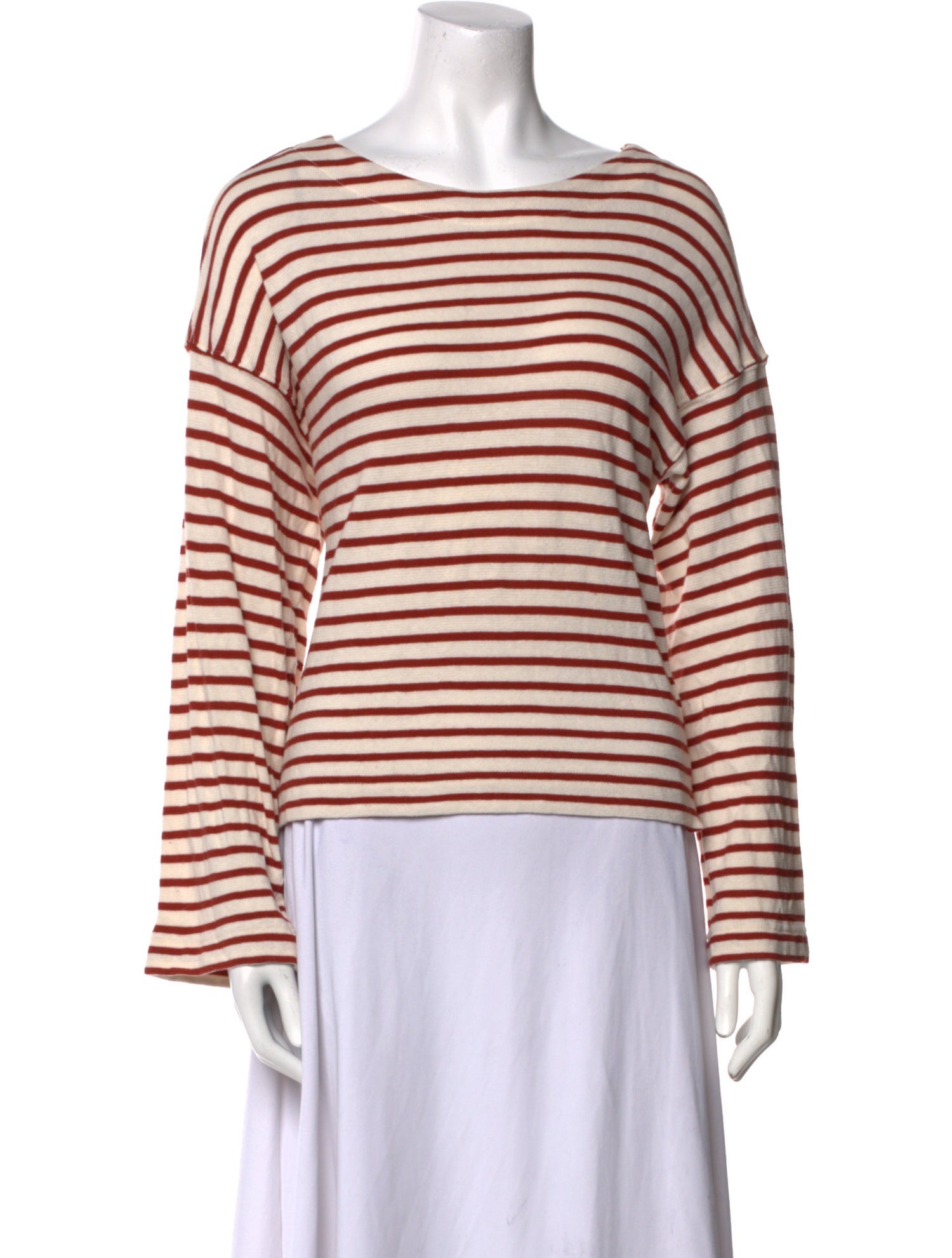 Apiece Apart Striped Scoop Neck T-Shirt