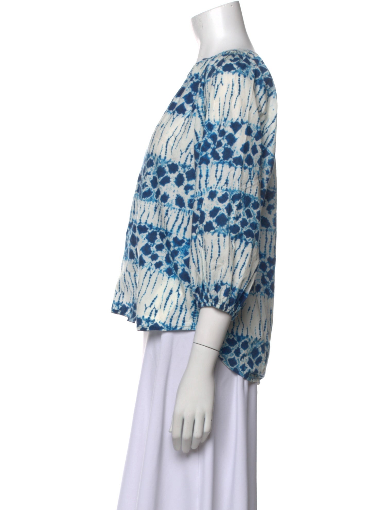 Apiece Apart Printed V-Neck Blouse