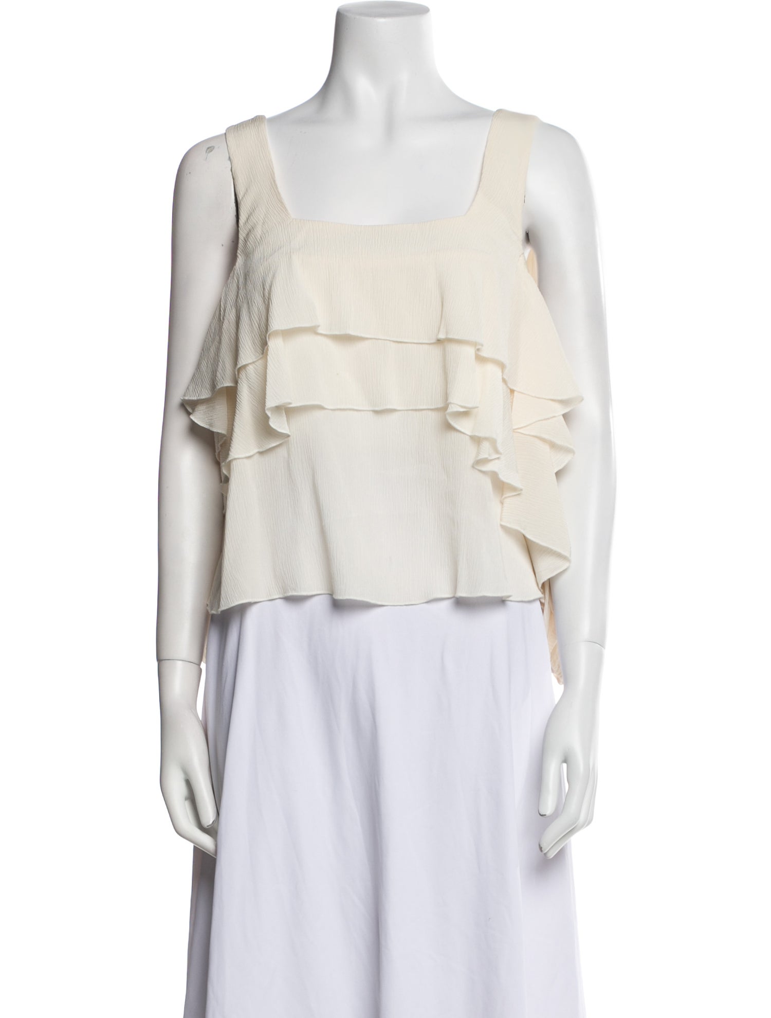 Apiece Apart Silk Square Neckline Crop Top