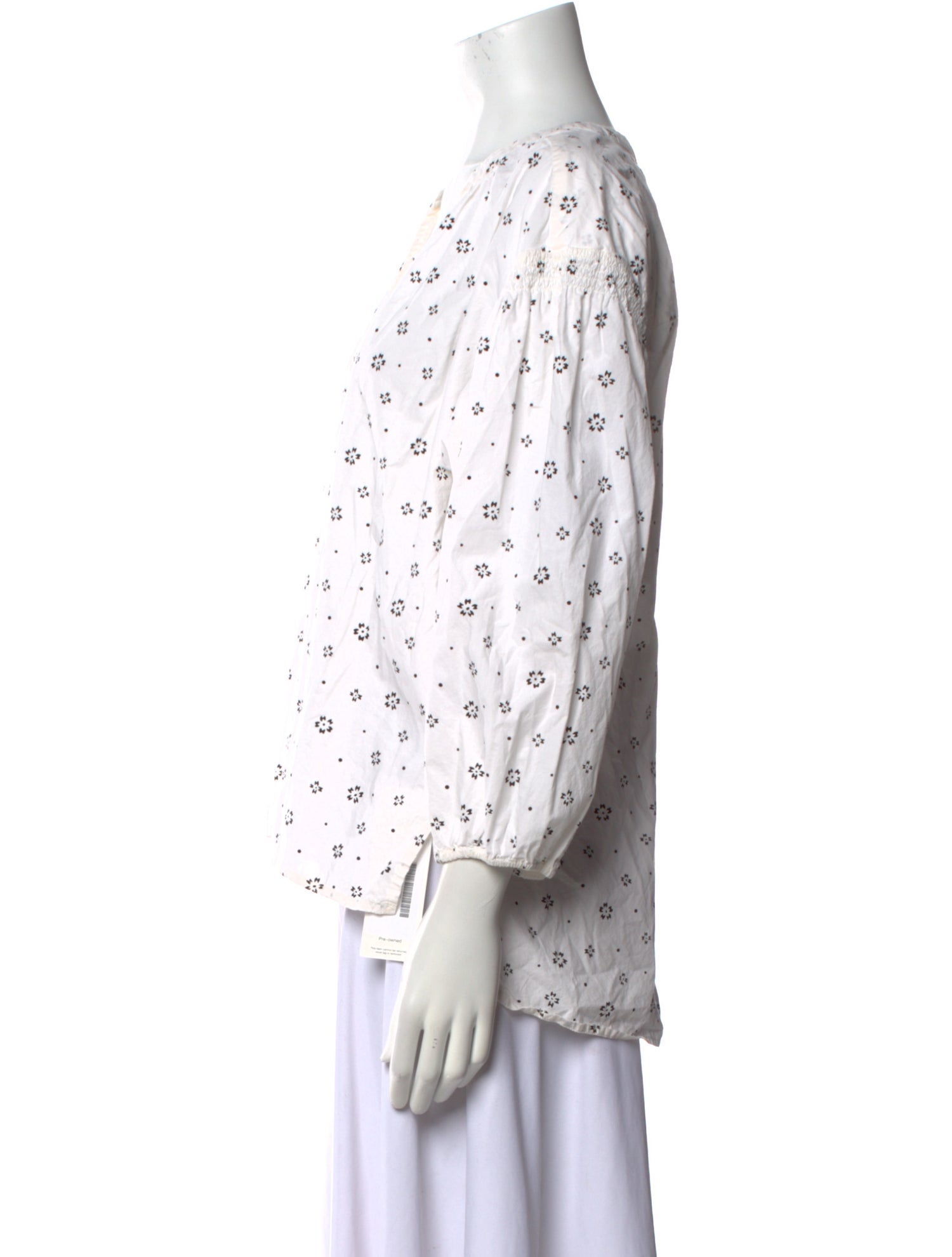 Apiece Apart Printed V-Neck Blouse