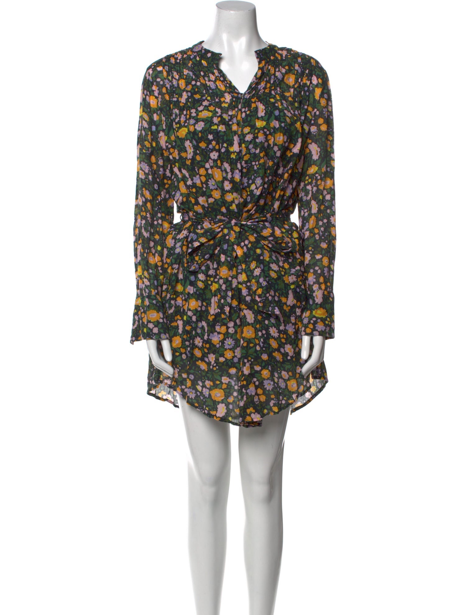 Apiece Apart Floral Print Knee-Length Dress