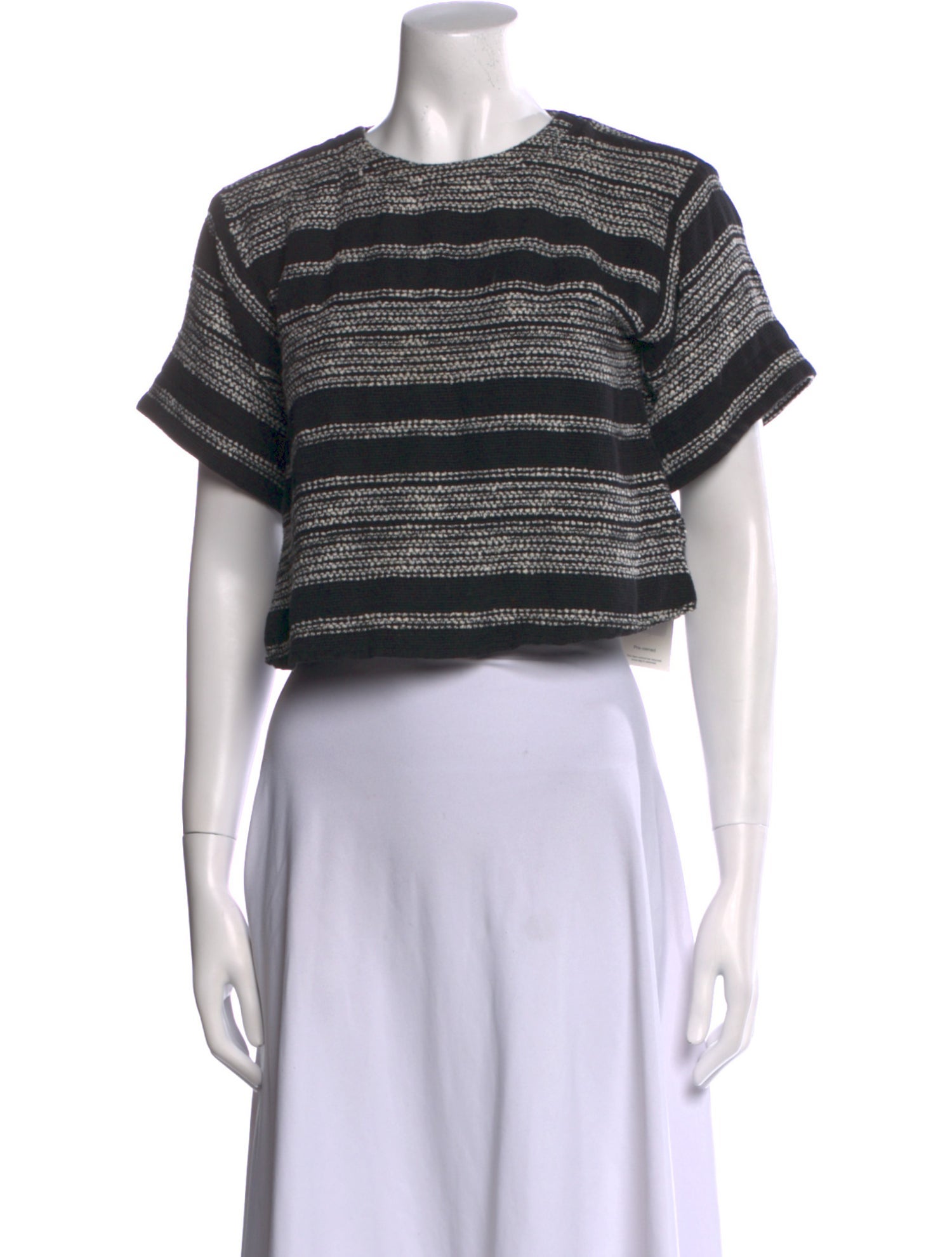 Apiece Apart Striped Crew Neck Crop Top
