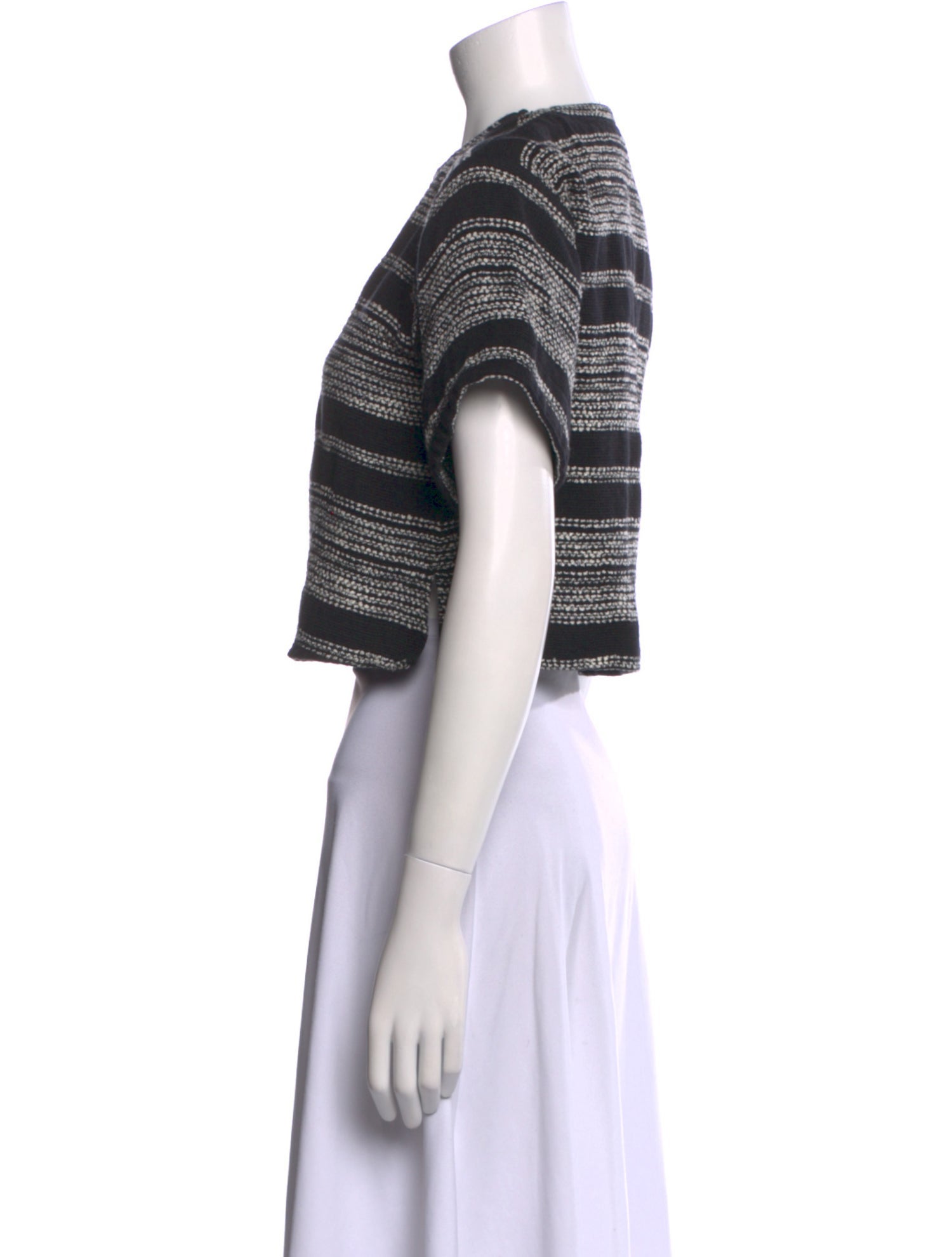 Apiece Apart Striped Crew Neck Crop Top