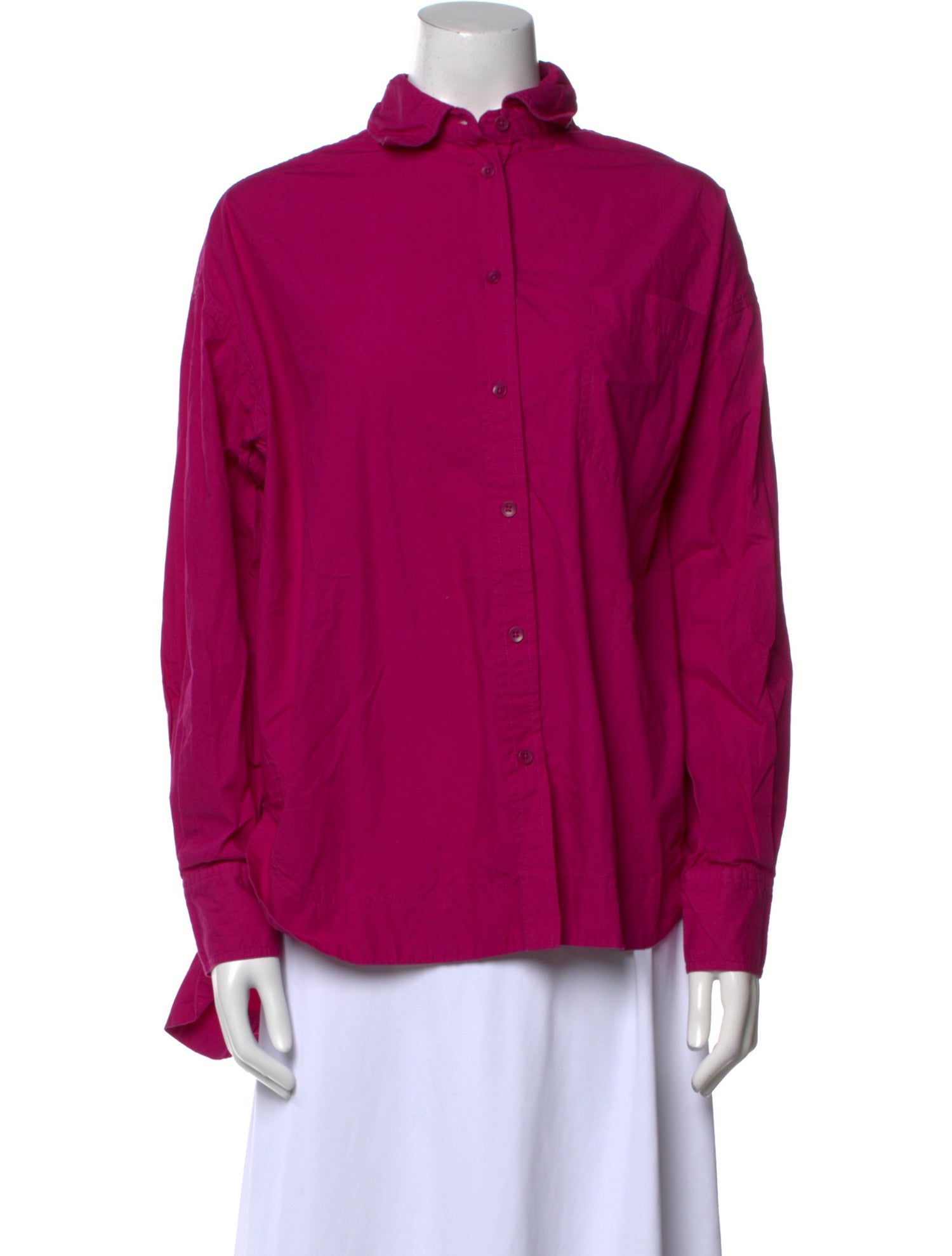 Apiece Apart Mock Neck Long Sleeve Button-Up Top