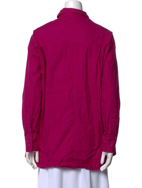 Apiece Apart Mock Neck Long Sleeve Button-Up Top