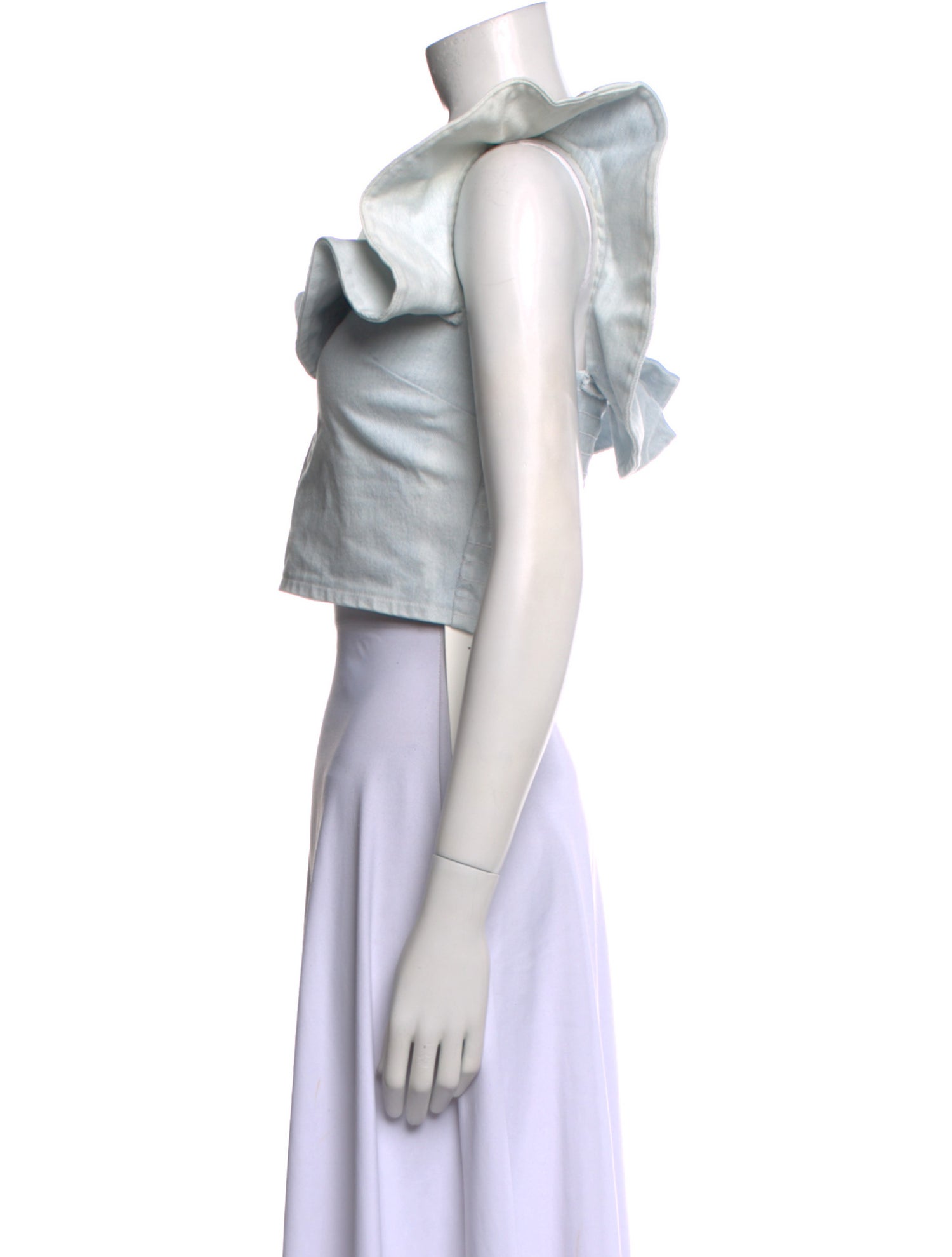 Apiece Apart Square Neckline Sleeveless Crop Top