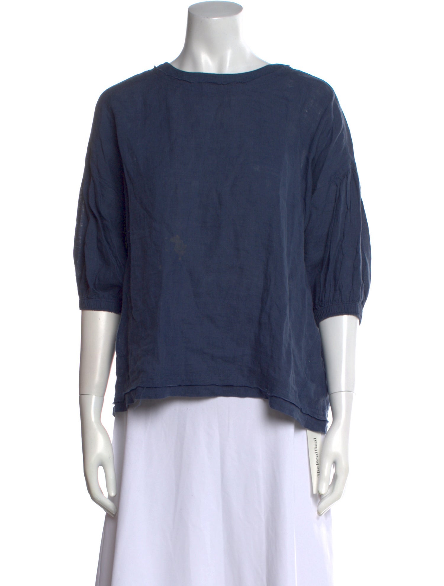 Apiece Apart Linen Bateau Neckline Blouse