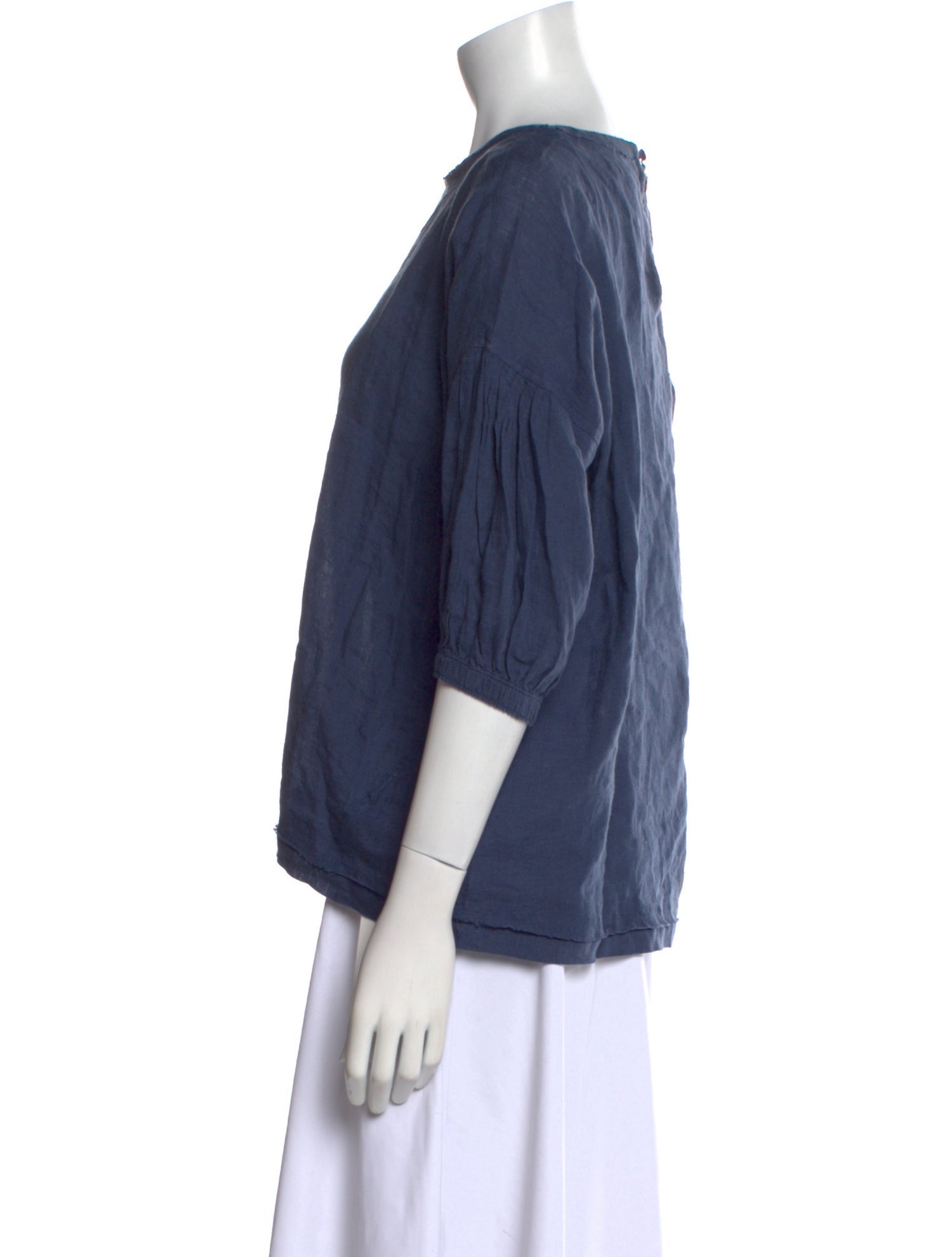 Apiece Apart Linen Bateau Neckline Blouse