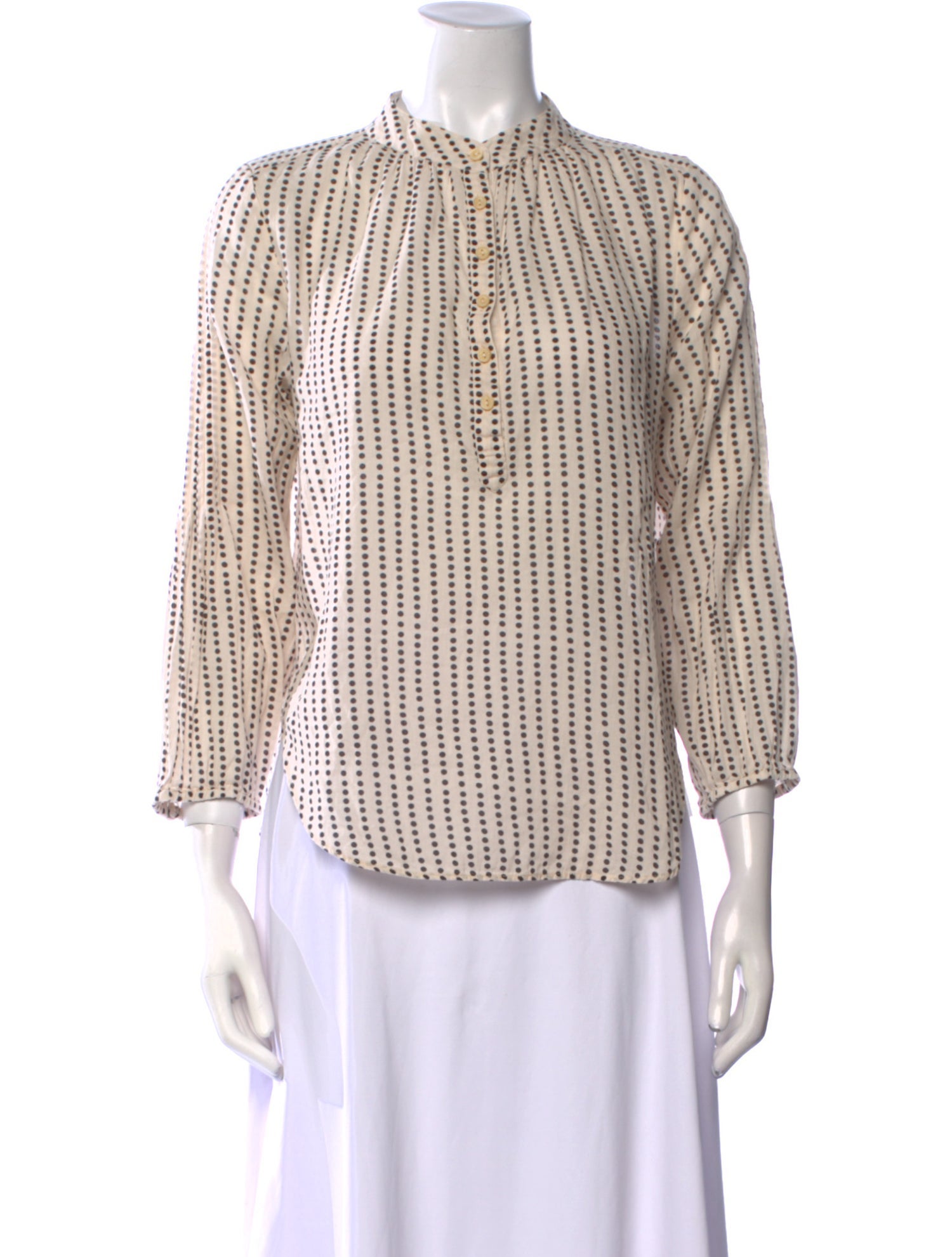 Apiece Apart Plaid Print Mock Neck Blouse