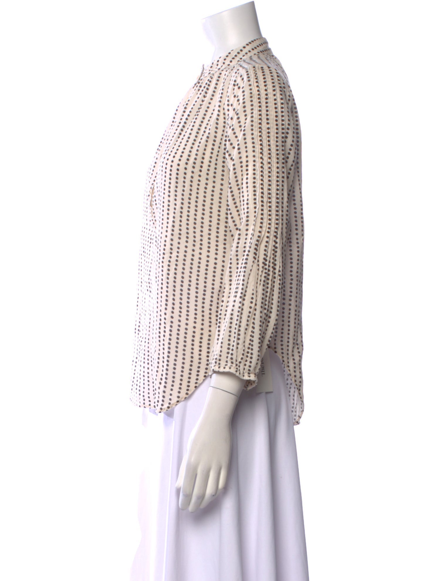 Apiece Apart Plaid Print Mock Neck Blouse