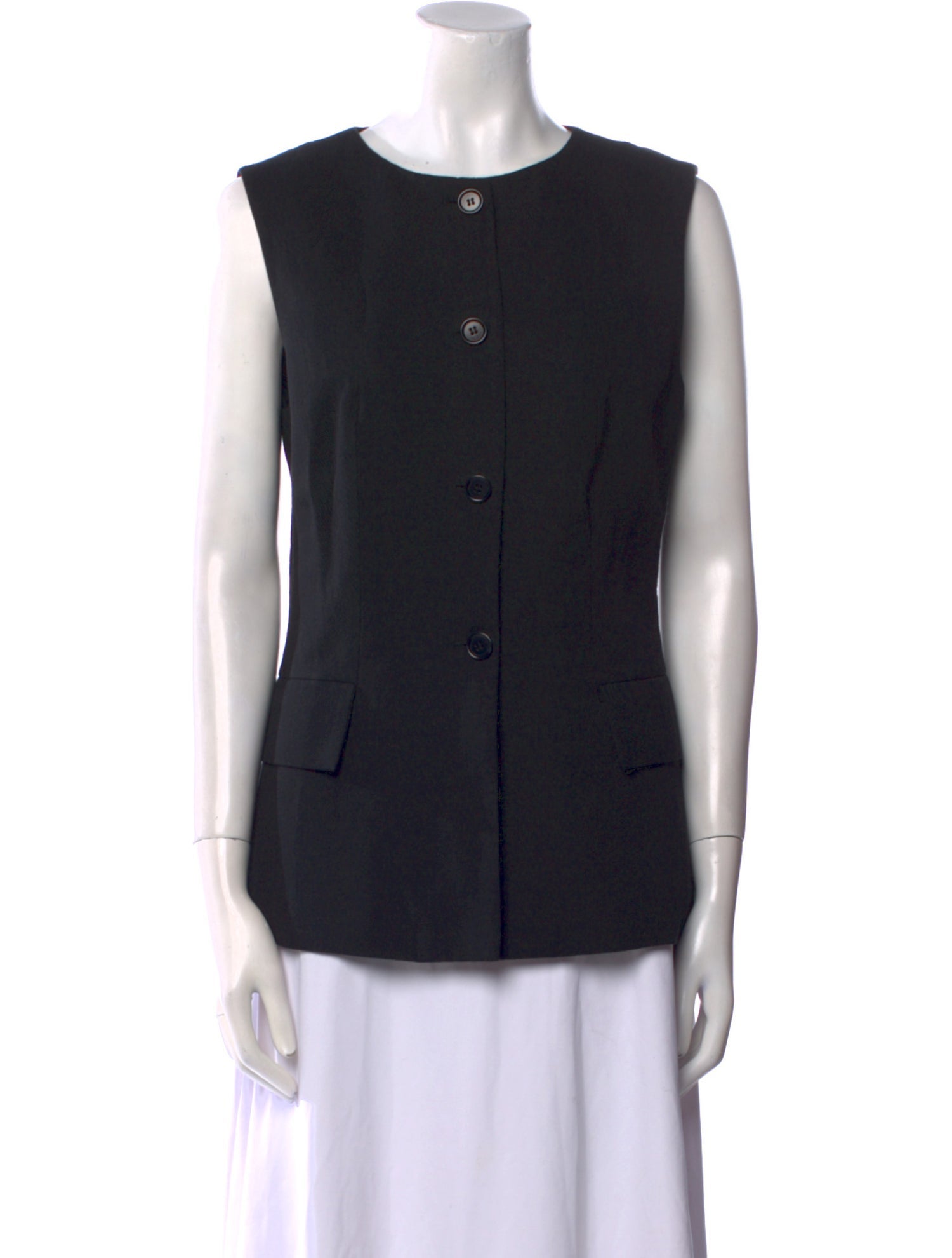 Apiece Apart Crew Neck Sleeveless Button-Up Top