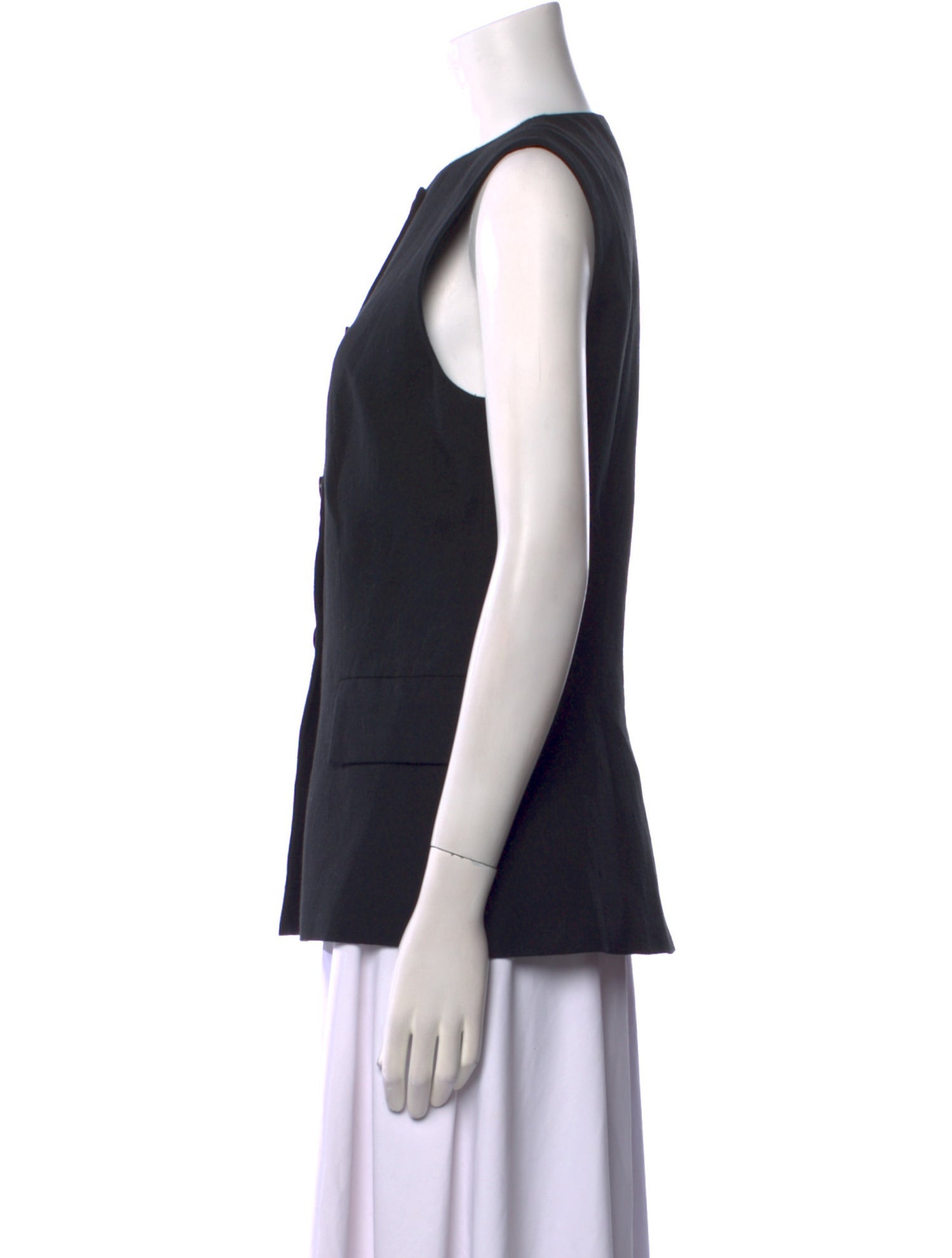 Apiece Apart Crew Neck Sleeveless Button-Up Top