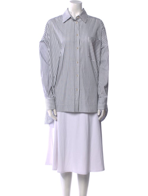 Apiece Apart Striped Long Sleeve Button-Up Top