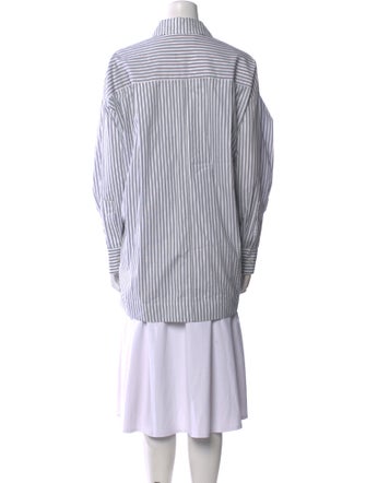 Apiece Apart Striped Long Sleeve Button-Up Top