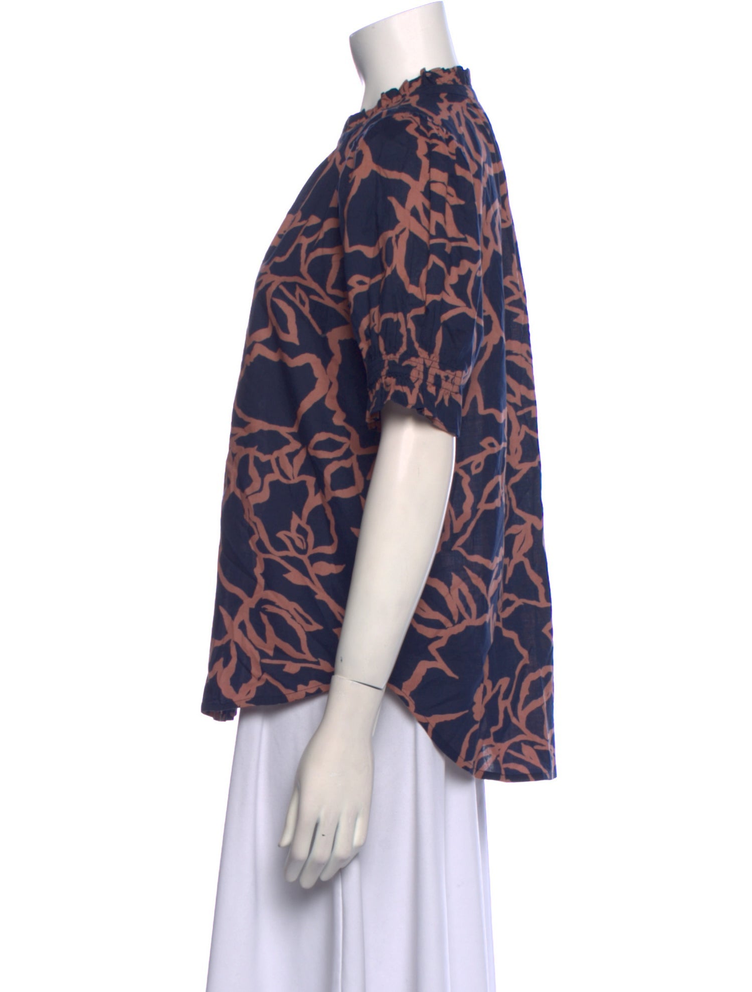 Apiece Apart Animal Print Mock Neck Blouse