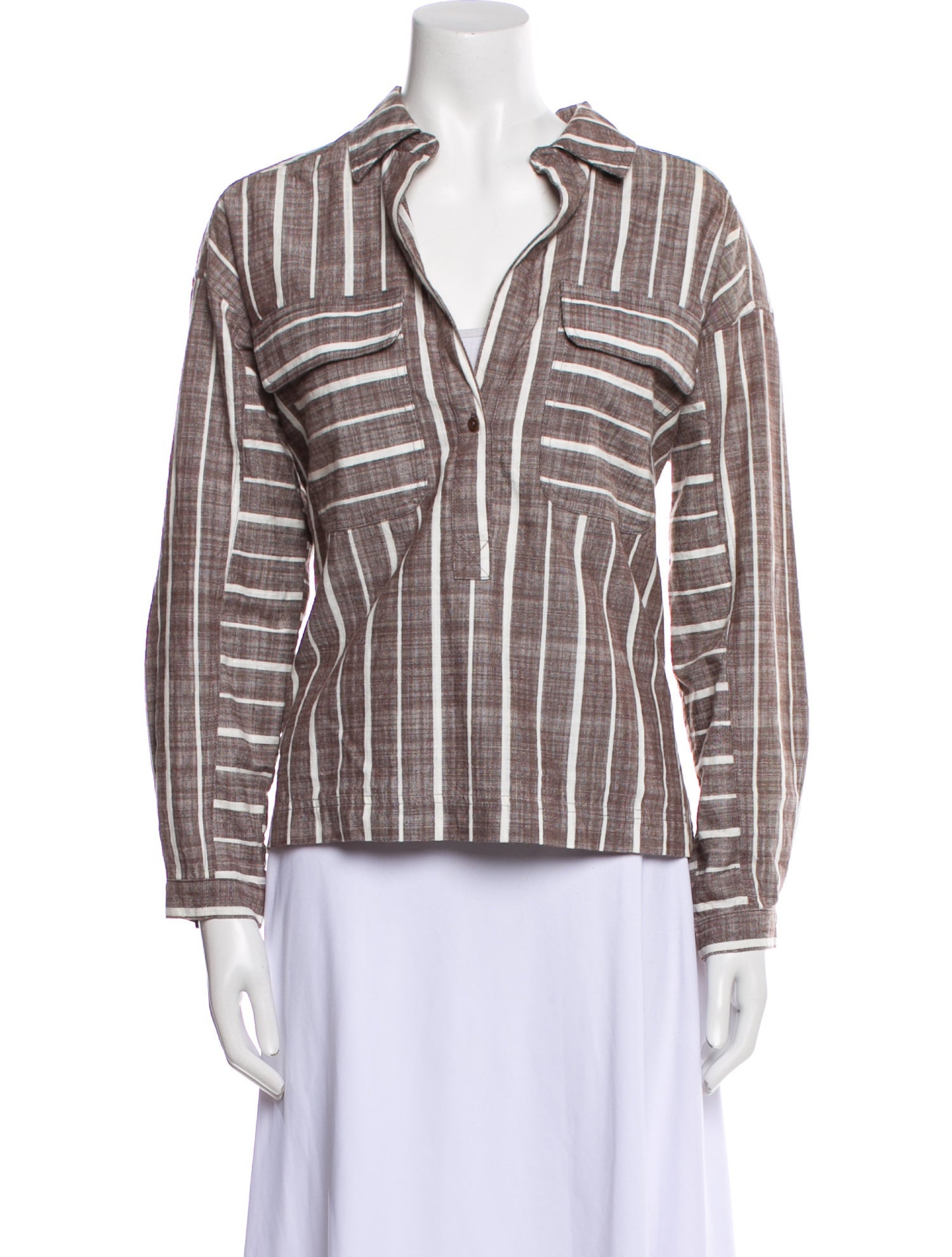 Apiece Apart Plaid Print Long Sleeve Button-Up Top