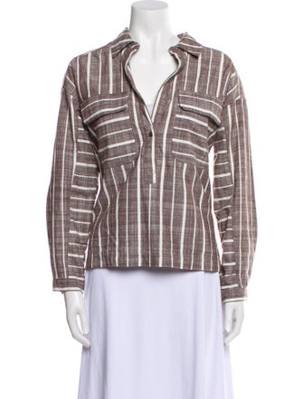 Apiece Apart Plaid Print Long Sleeve Button-Up Top