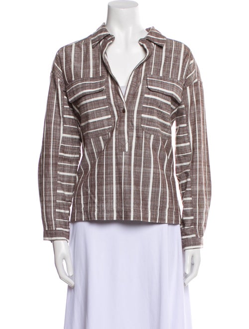 Apiece Apart Plaid Print Long Sleeve Button-Up Top