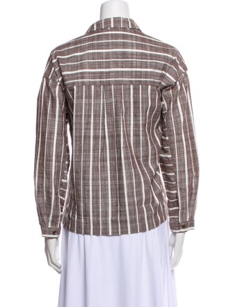 Apiece Apart Plaid Print Long Sleeve Button-Up Top