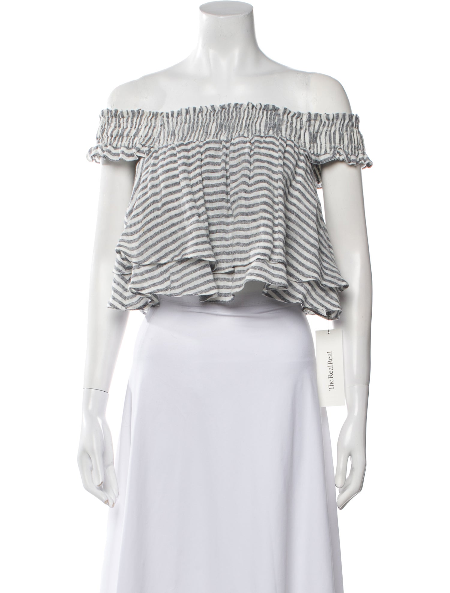 Apiece Apart Linen Striped Crop Top