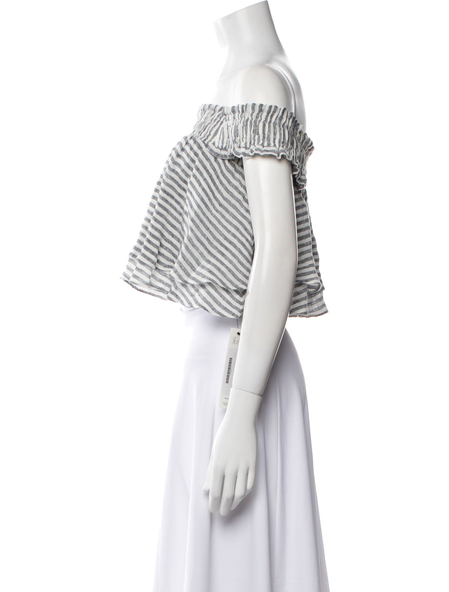 Apiece Apart Linen Striped Crop Top