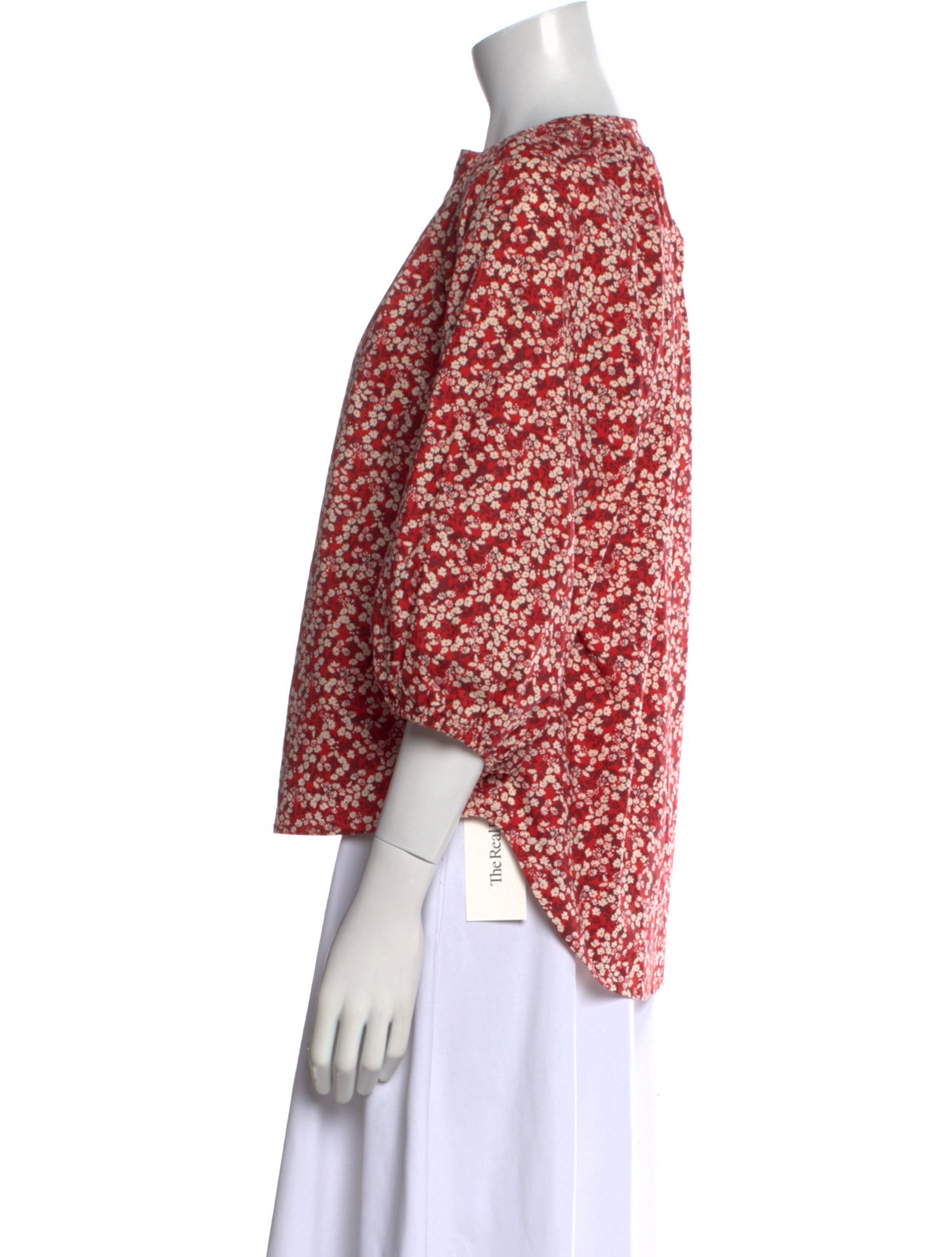 Apiece Apart Floral Print V-Neck Blouse