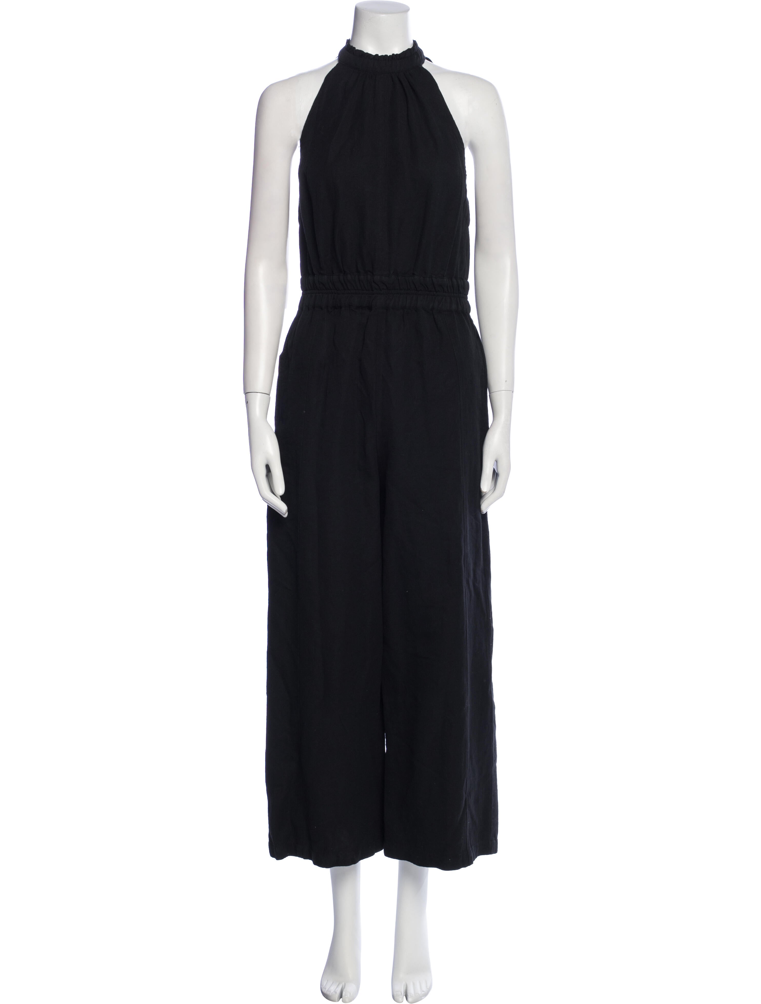 Apiece Apart Linen Mock Neck Jumpsuit