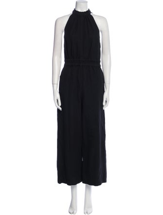 Apiece Apart Linen Mock Neck Jumpsuit