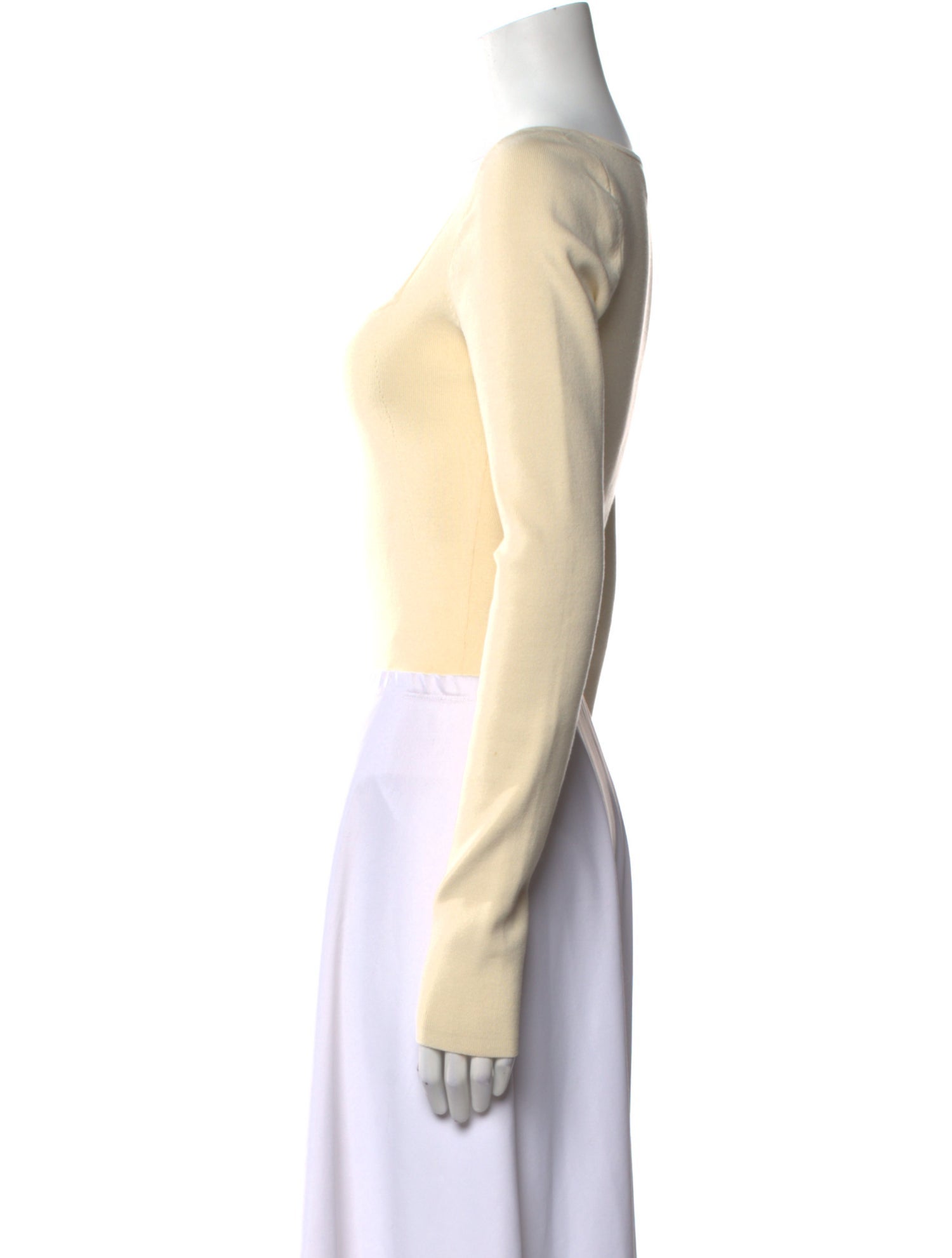 Apiece Apart Square Neckline Long Sleeve Crop Top