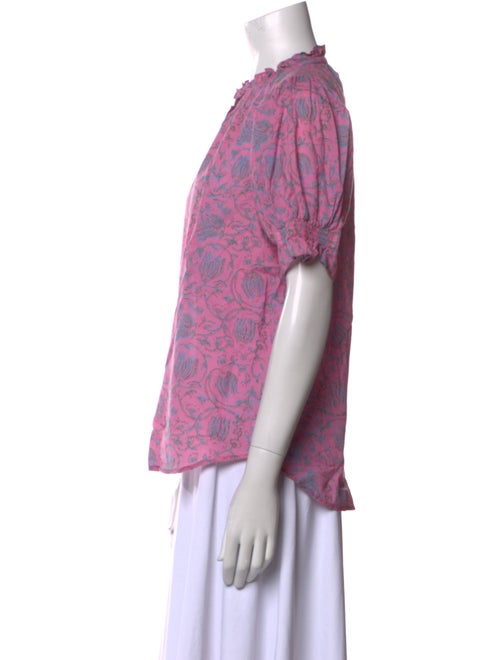 Apiece Apart Paisley Print Mock Neck Button-Up Top